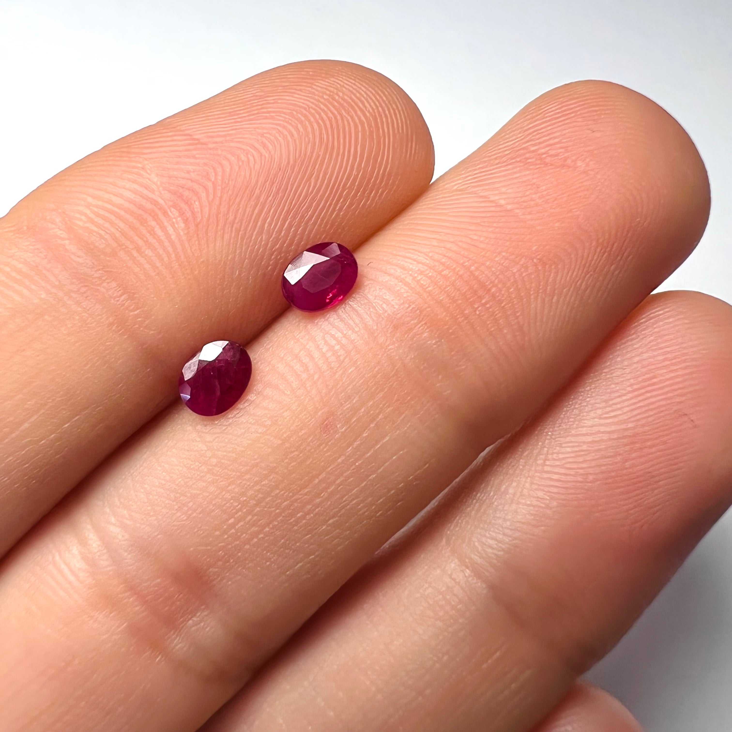 .85CTW Pair of Natural Oval Loose Ruby 5x4x2mmEarth mined Gemstone