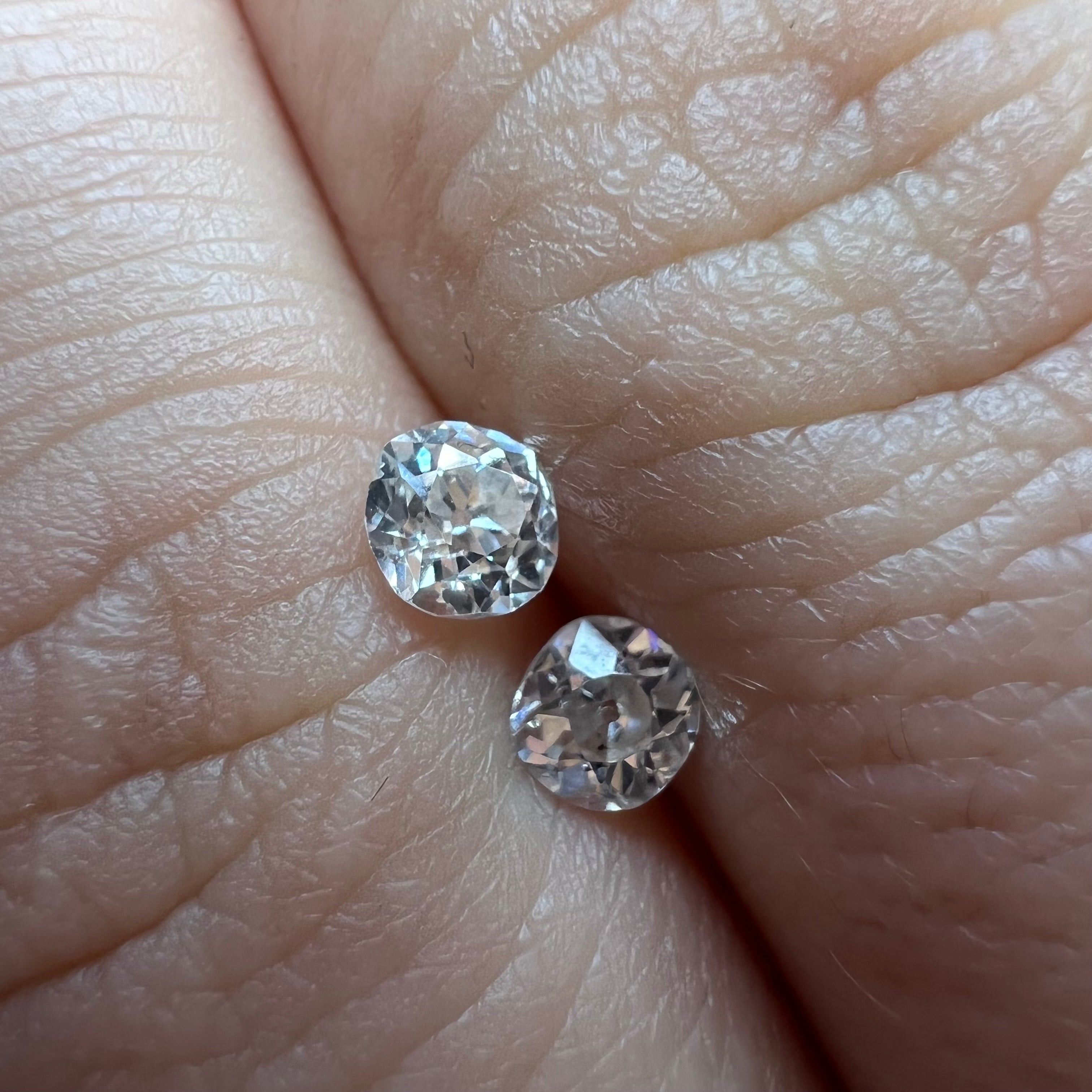 .59CTW Old Mine Cut Diamond J/K SI1 4mm Natural Earth mined