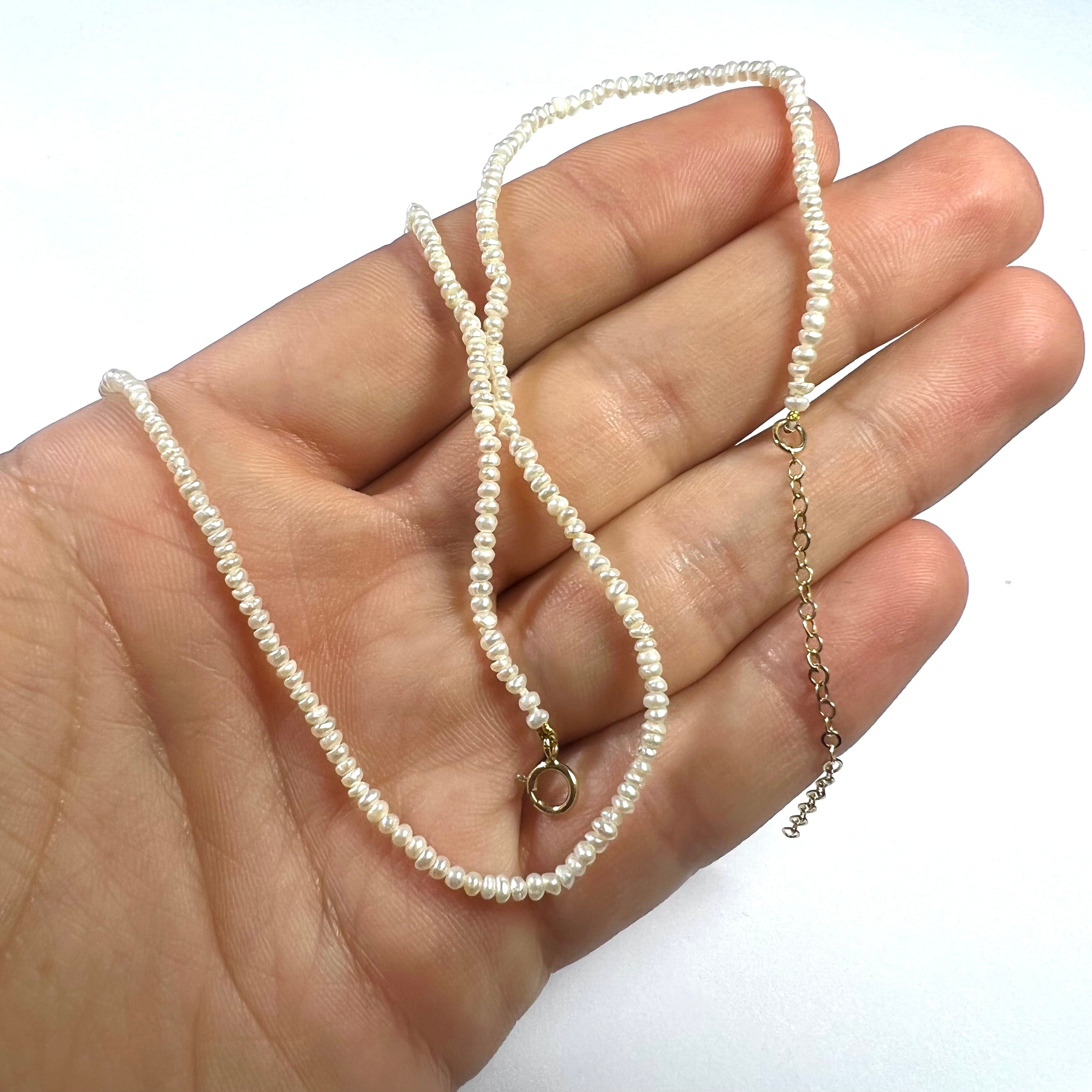 Seed Pearl 16" 14K Yellow Gold Necklace