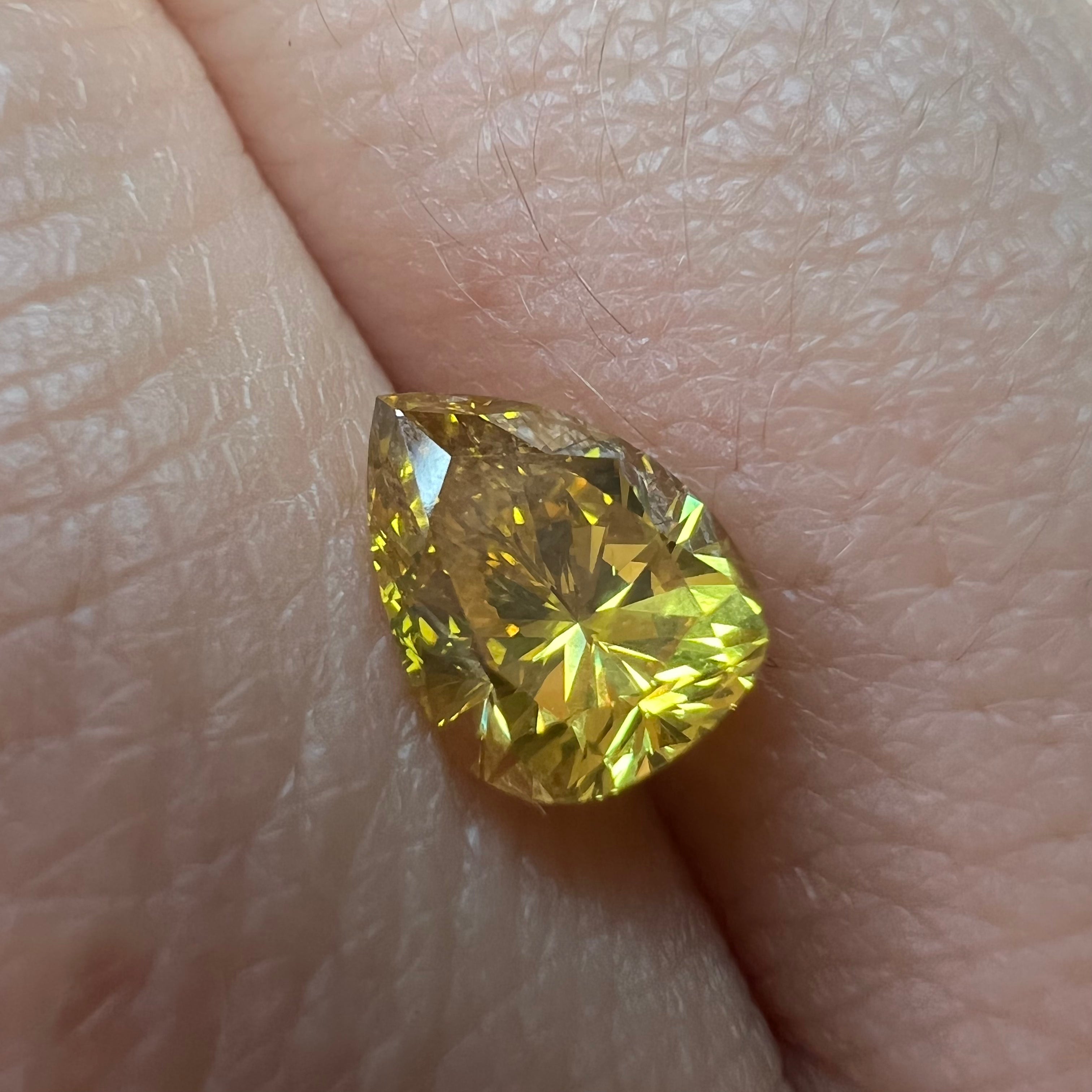 1.16CT Pear Brilliant Diamond Fancy Deep Orange Yellow SI1 8.09x5.92x4.10mm Natural Earth mined