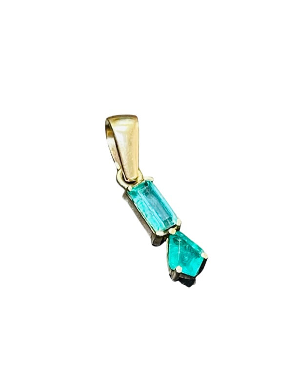 Colombian Emerald  18K Gold Charm Pendant