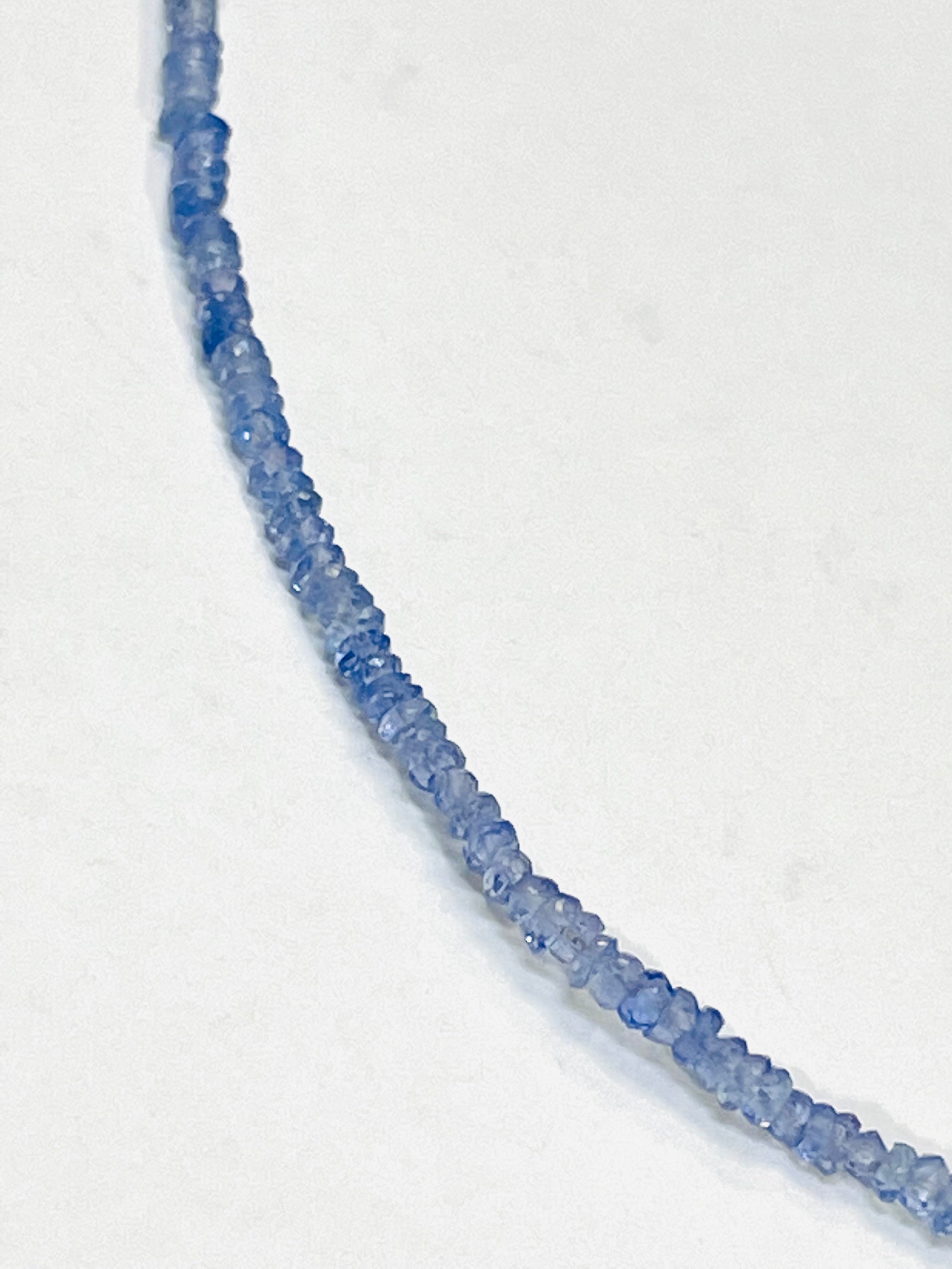 12.25”-15” 2mm Faceted Tanzanite 14K Yellow Gold Choker Necklace