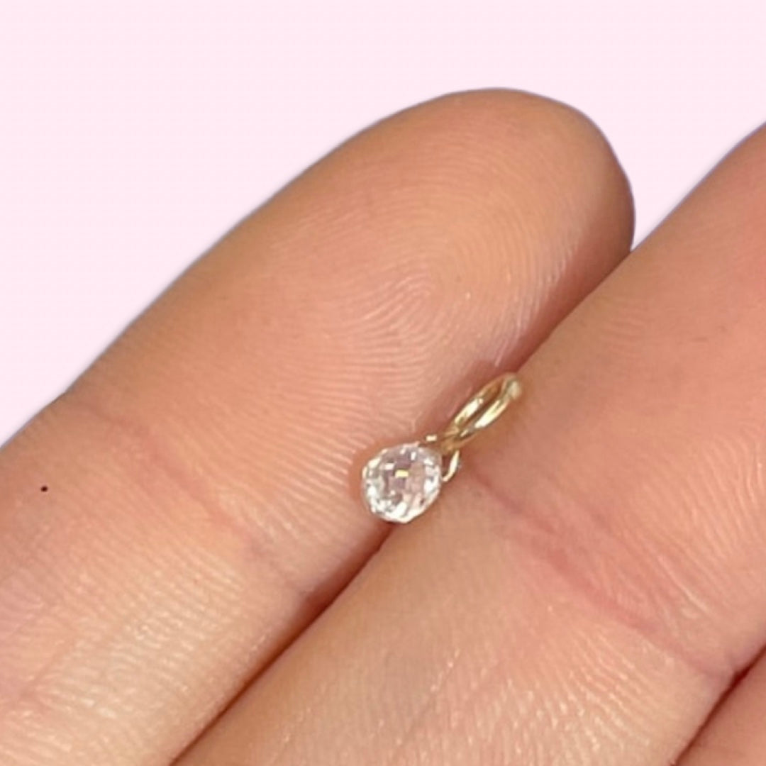 .25CT Natural Briolette Diamond Charm Pendant