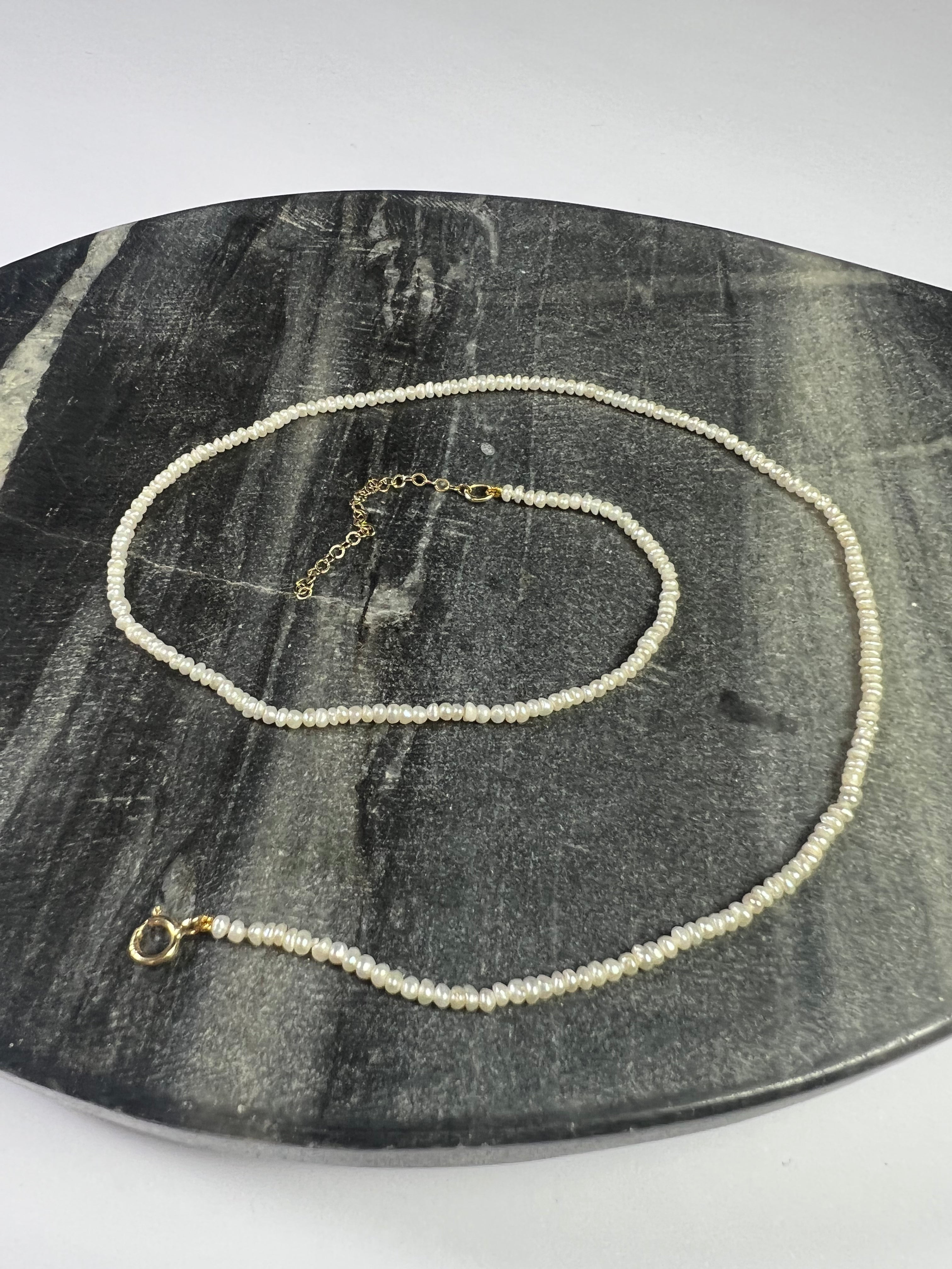 Seed Pearl 16" 14K Yellow Gold Necklace