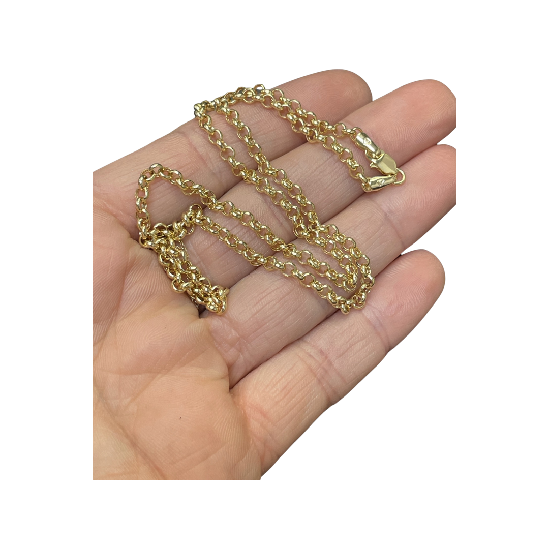 20” 3mm Rolo Link 14K Yellow Gold Necklace Chain