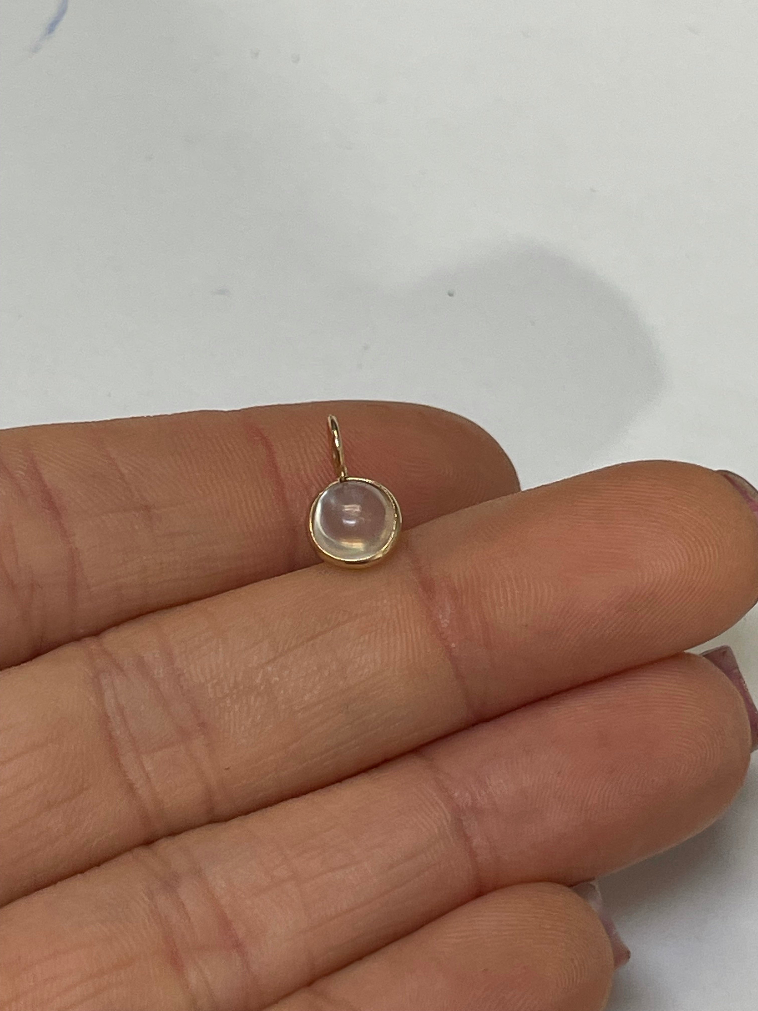 1.5CT Moonstone Charm 14K Yellow Gold 13x7mm