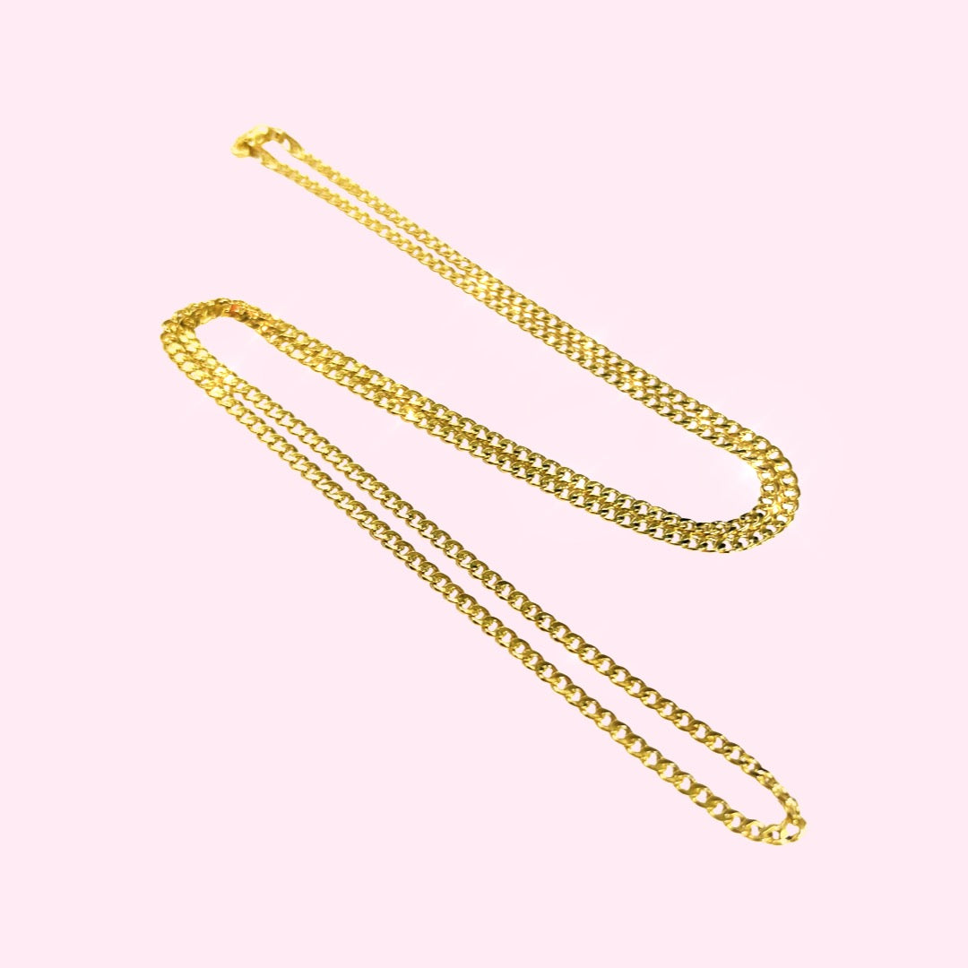 10K Yellow Gold Cuban Link Necklace Chain 2.50mm