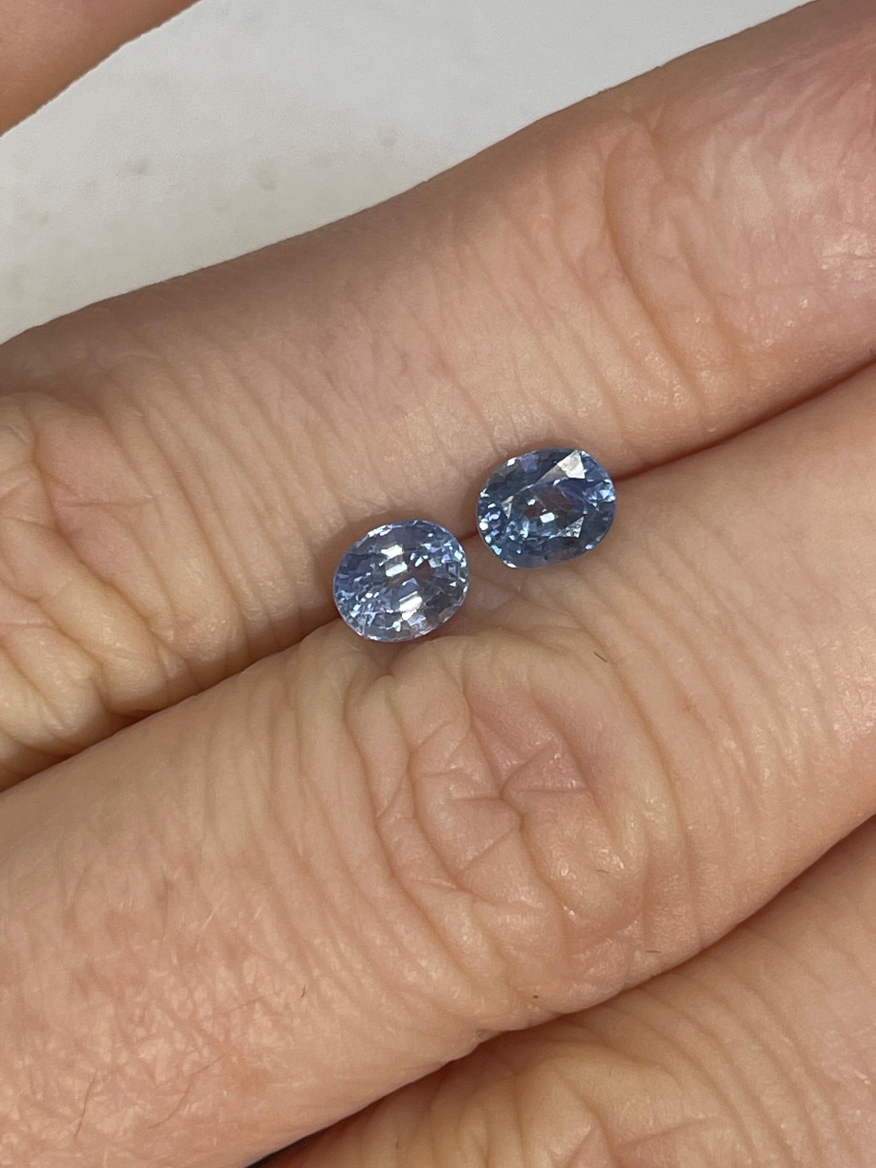 1.12CTW Loose  Oval Sapphire Pair Earth mined Gemstone