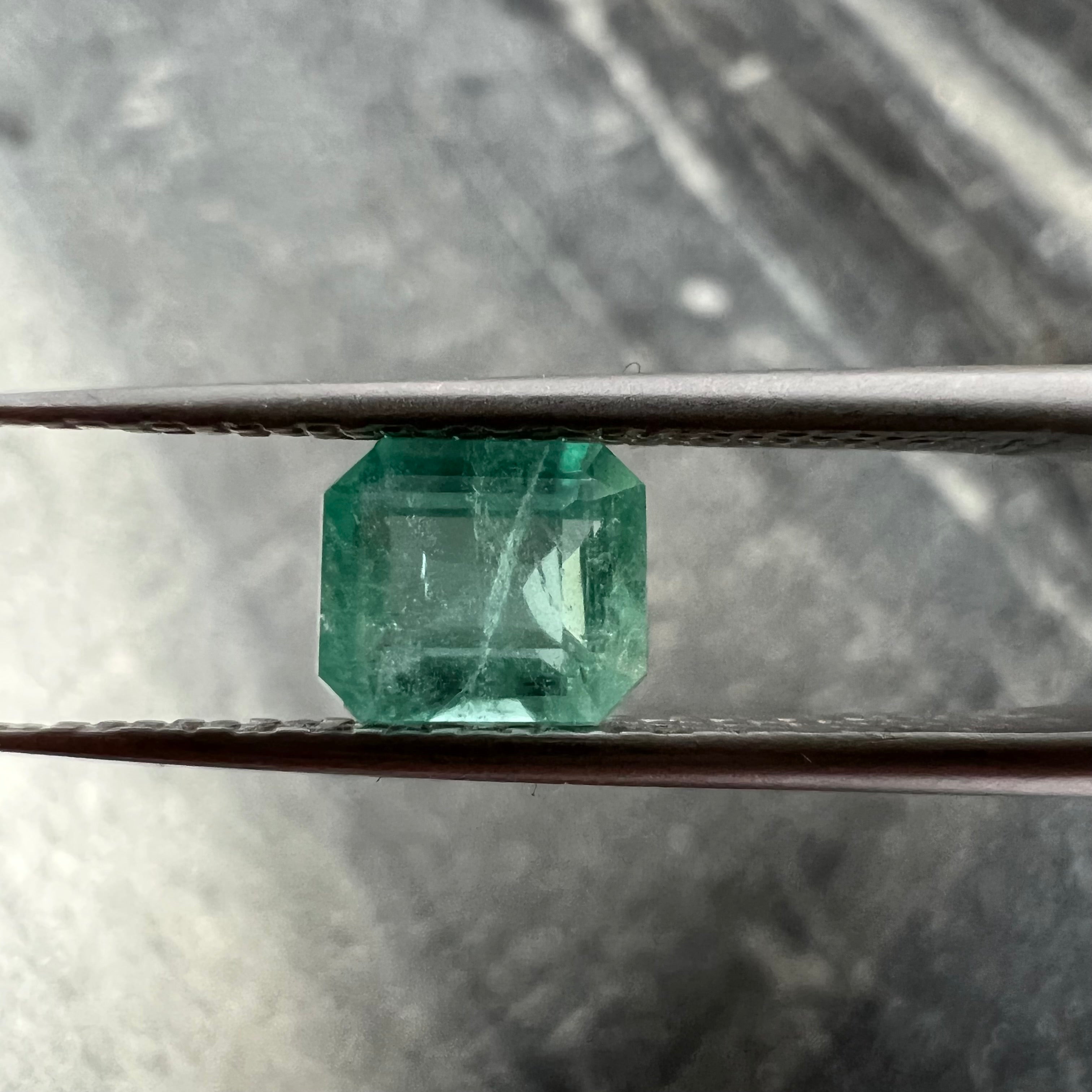 .77CT Loose Natural Colombian Emerald Radiant Cut 5.97x5.22x3.42mm Earth mined Gemstone