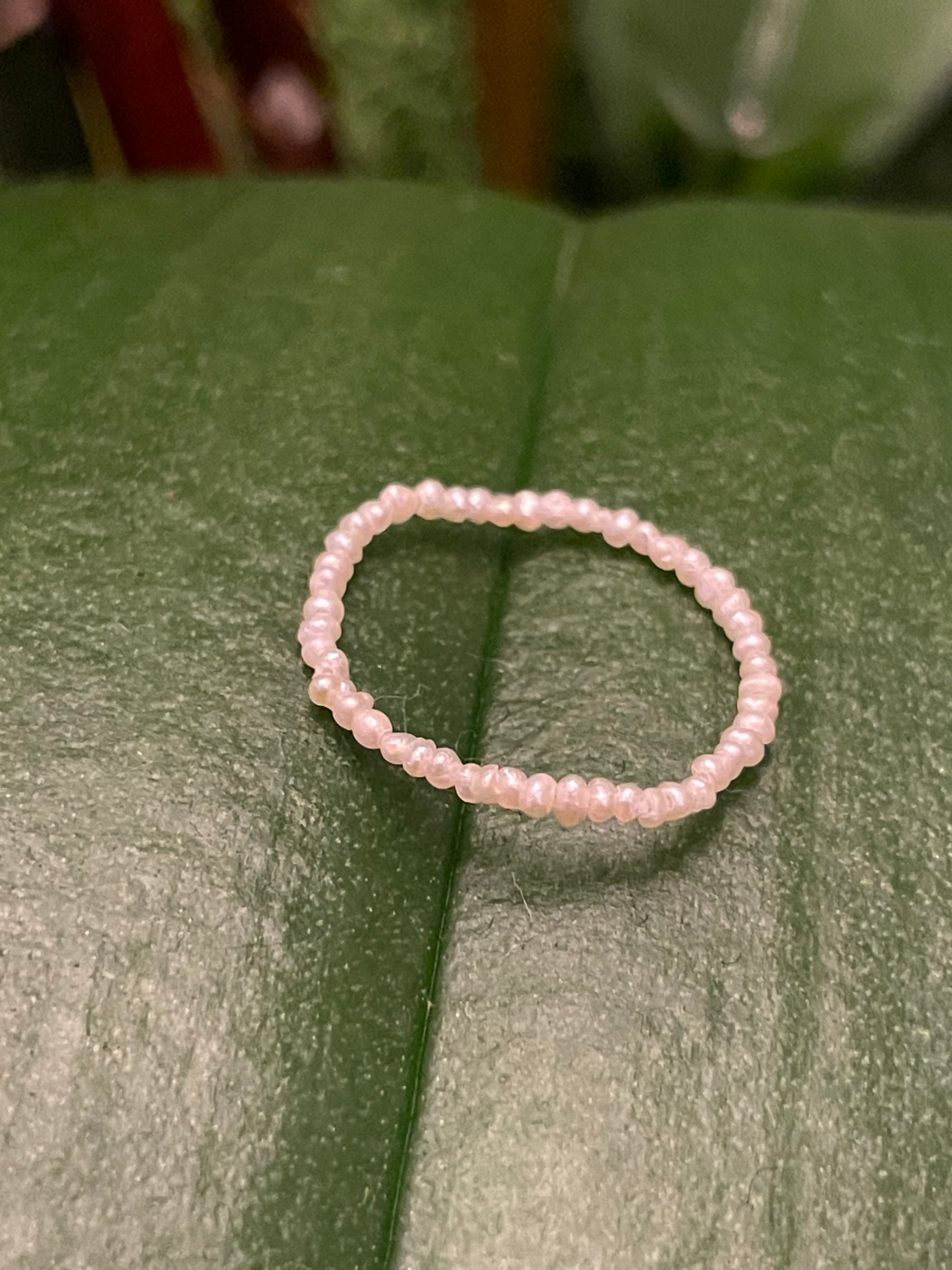 Magical Natural Seed Pearl Eternity Ring 7.25