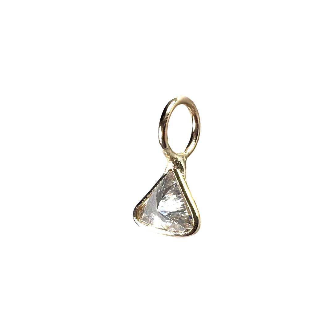 .16ct Trillion Cut Dimond Charm 14K Yellow Gold