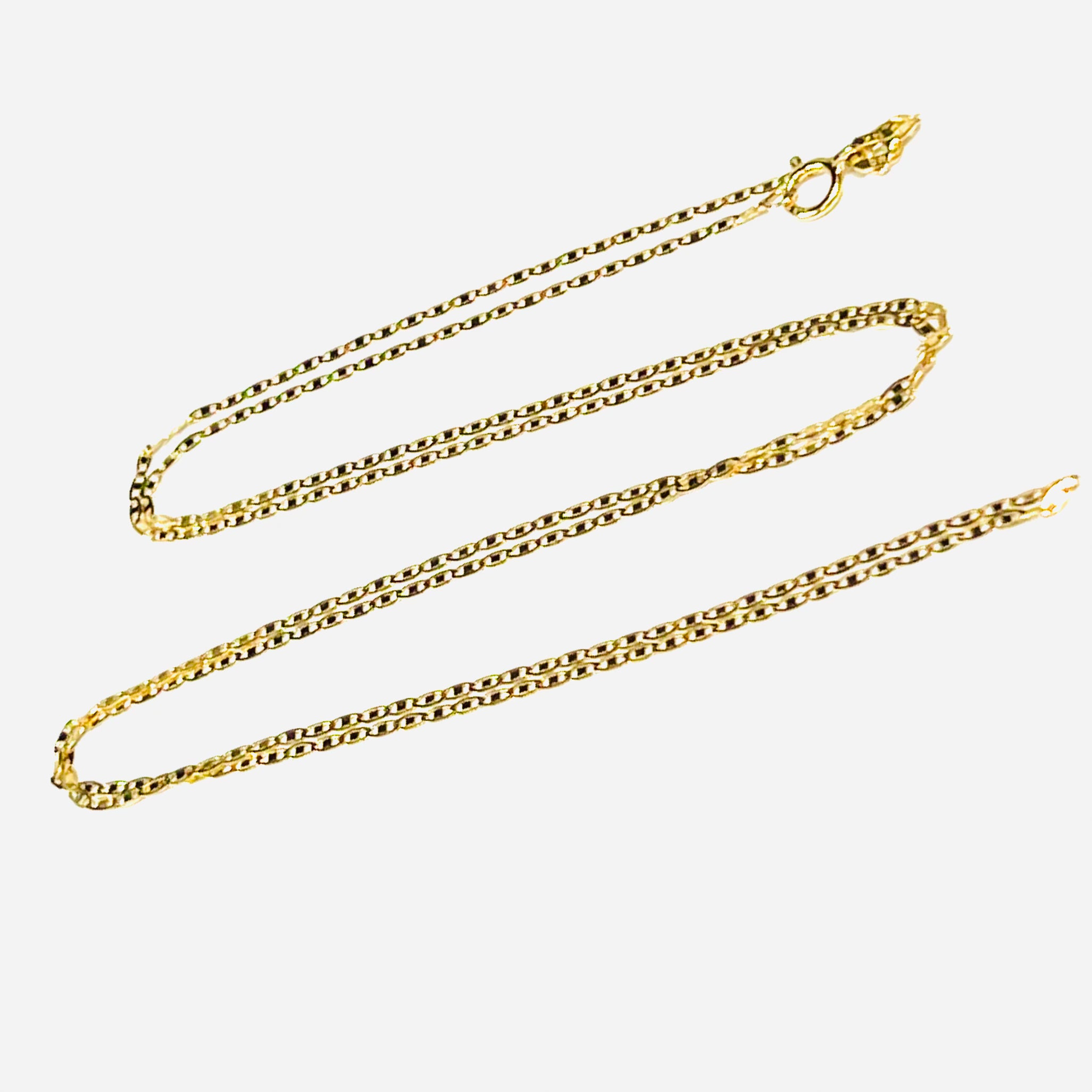 24" 14K Yellow Gold Flat Mariner Chain Necklace