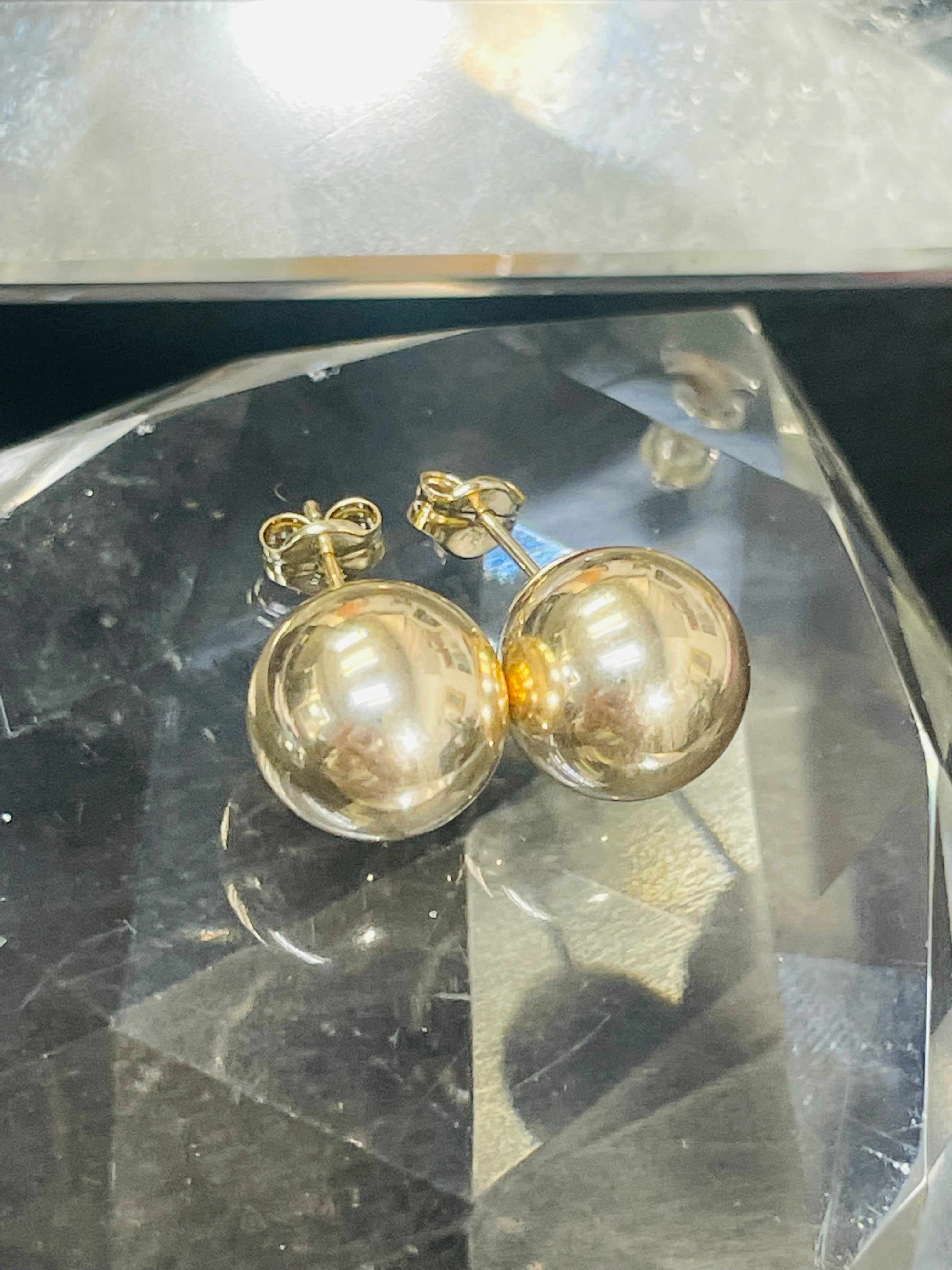 10mm 14K Yellow Gold Ball Studs