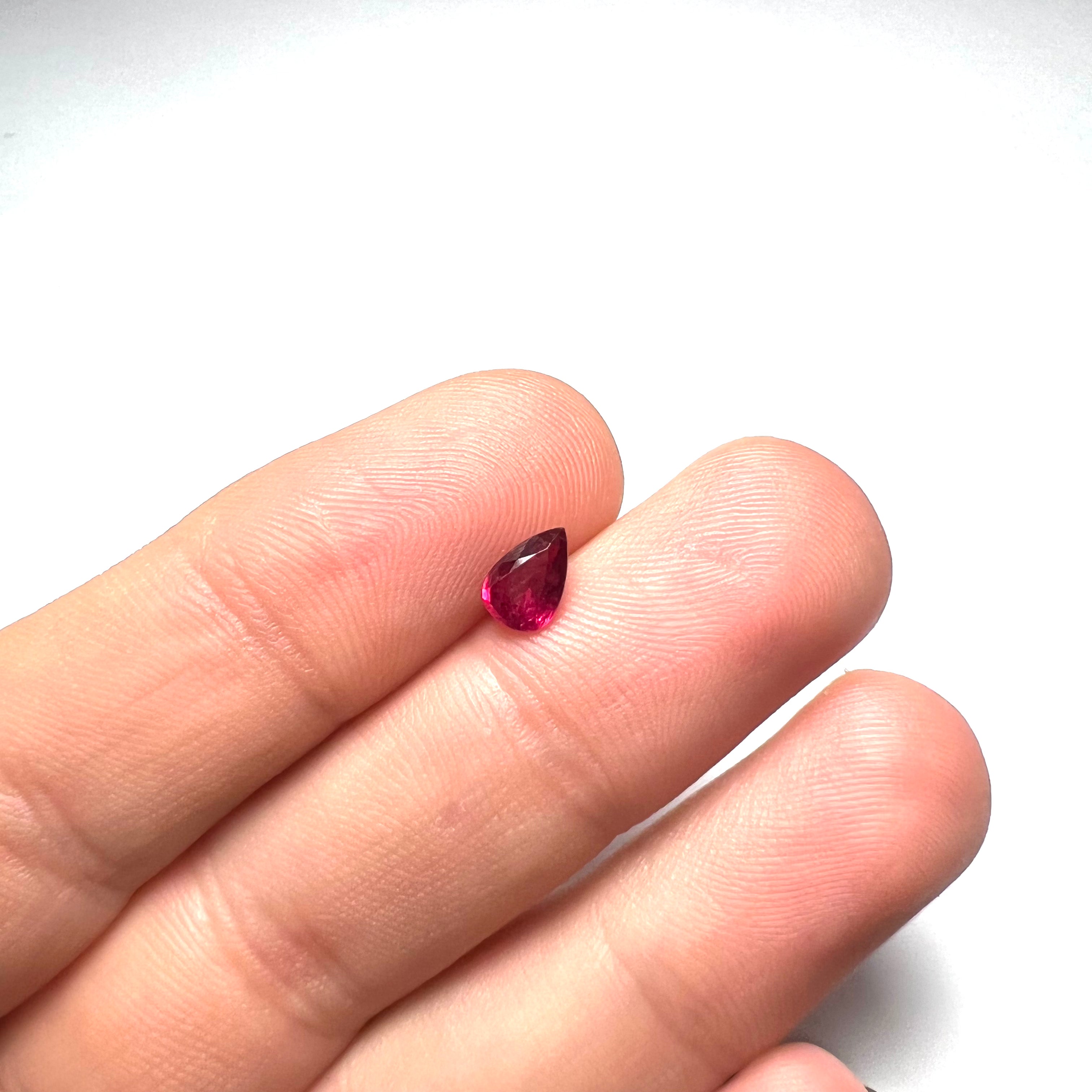 .74CT Loose Natural Pear Ruby 7x5x2.5mm Earth mined Gemstone