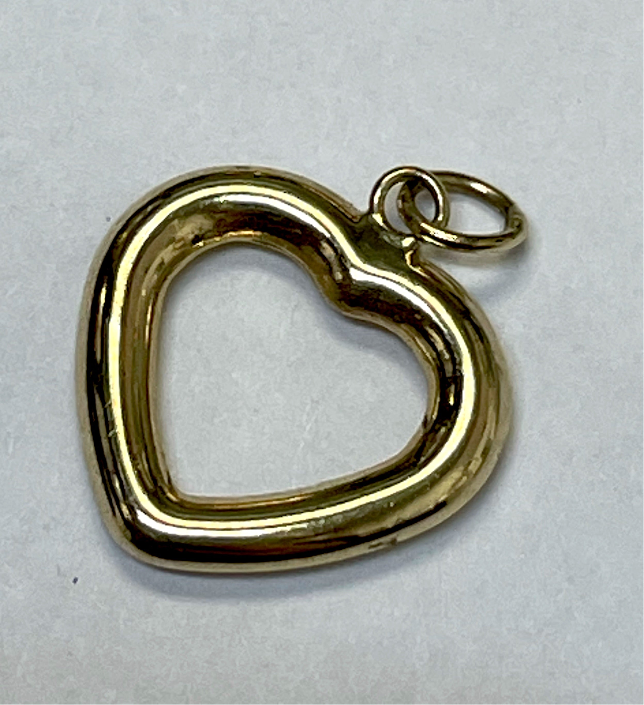 14K Yellow Gold Puffy Heart Pendant Charm