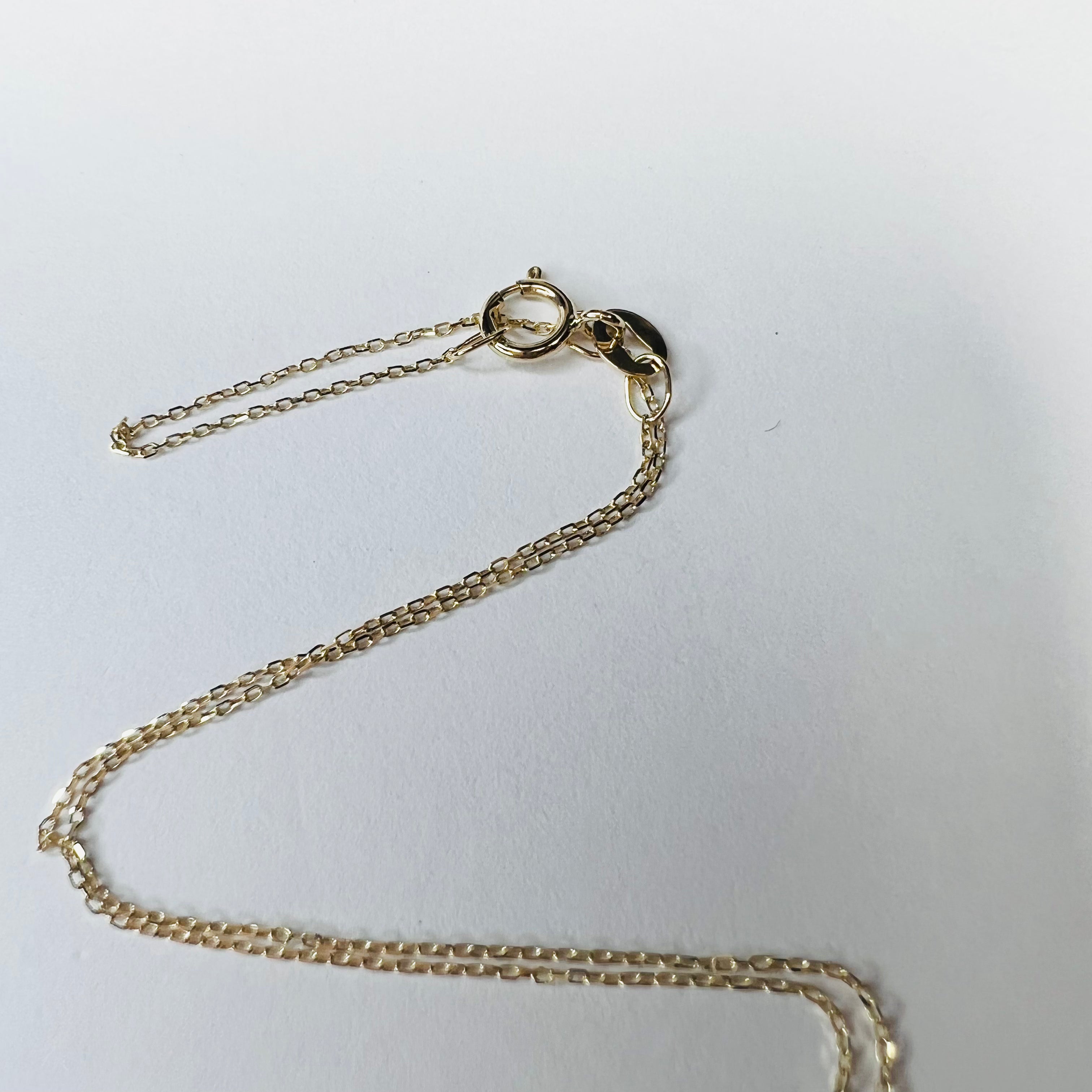 Small Rainbow Sapphire 16"-18" 14K Yellow Gold Necklace Adjustable