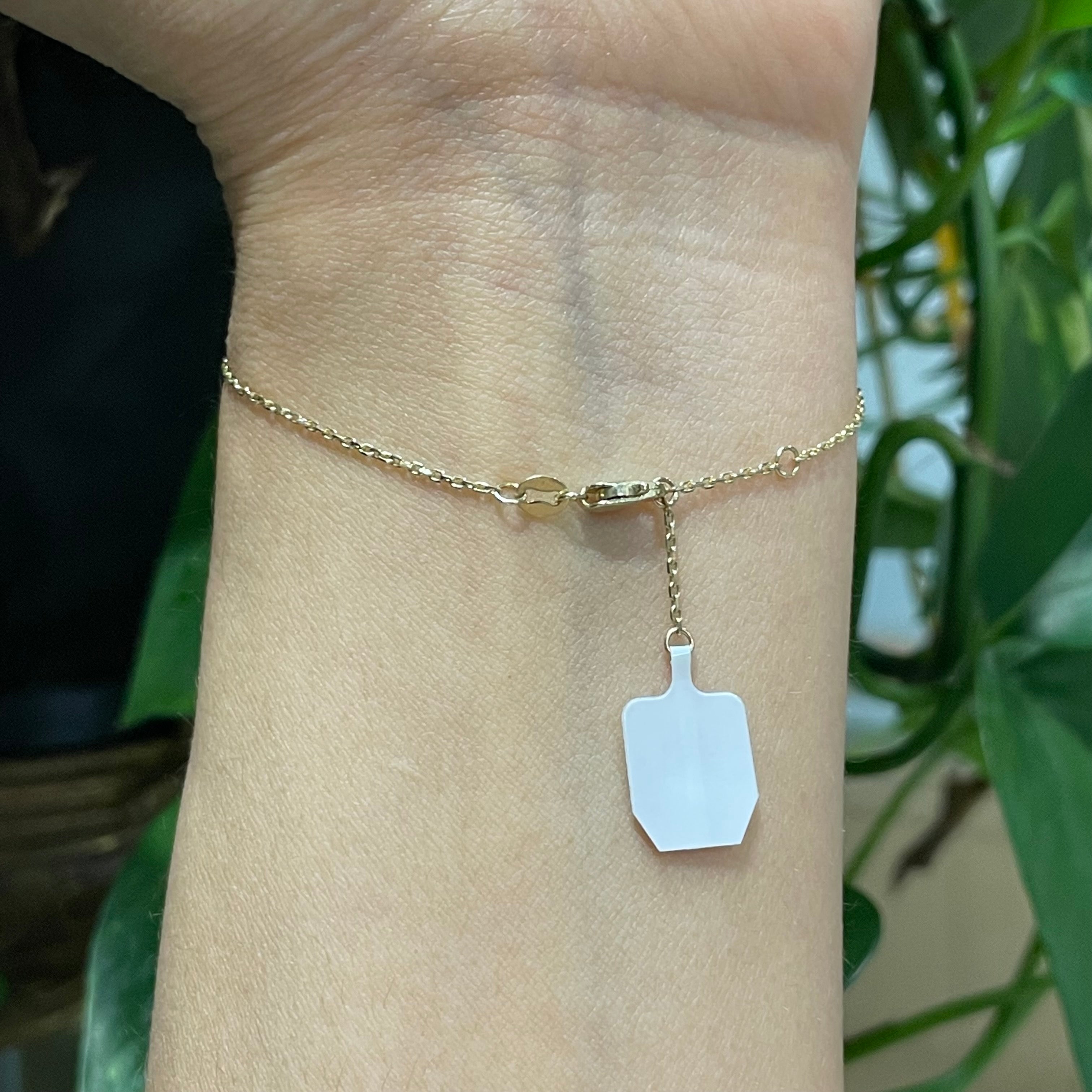 Tourmaline Sapphire, and Amethyst Handchain in solid 14k Yellow Gold