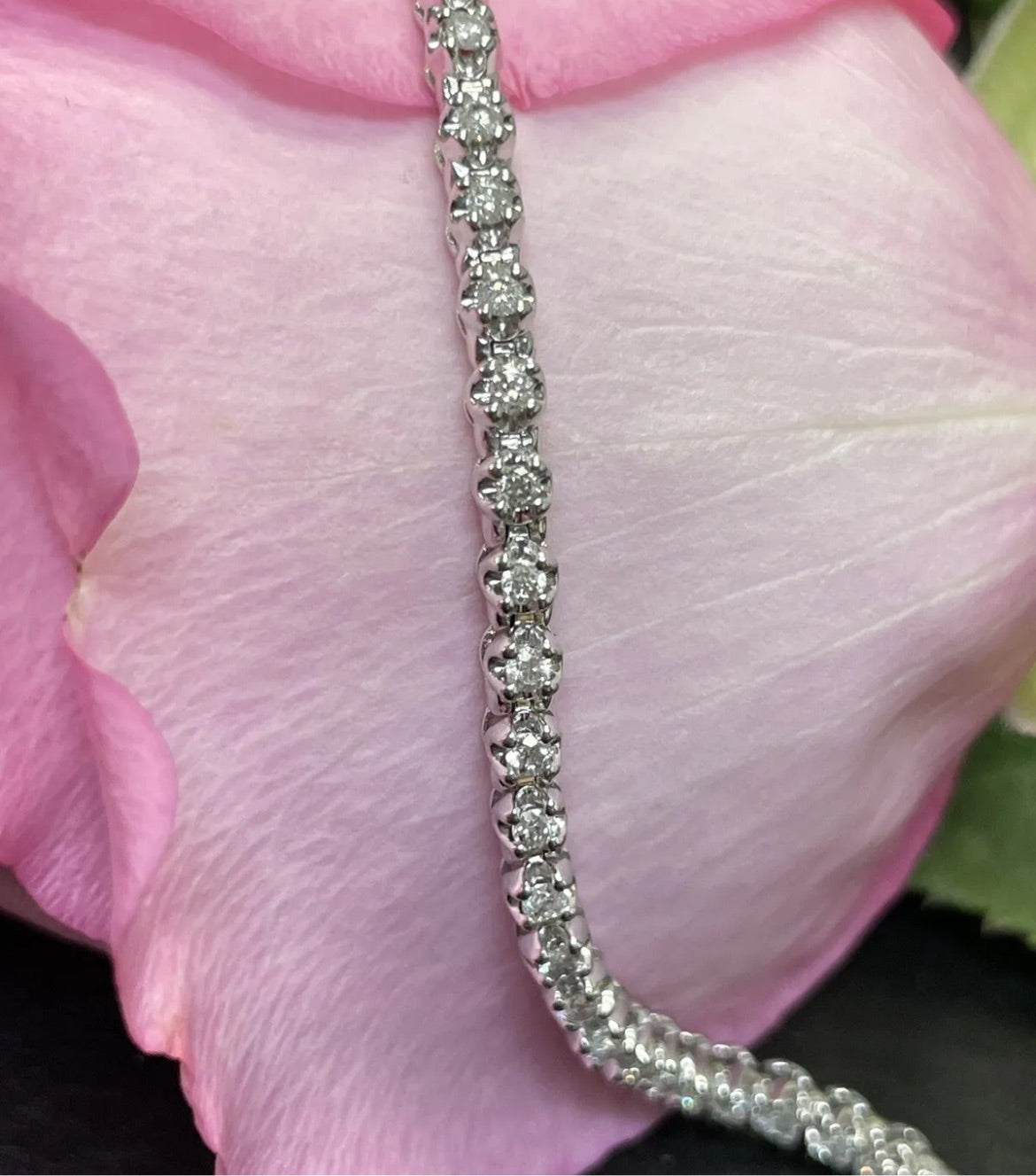 1CT Classic Diamond Tennis Bracelet Solid 10K White Gold 7”