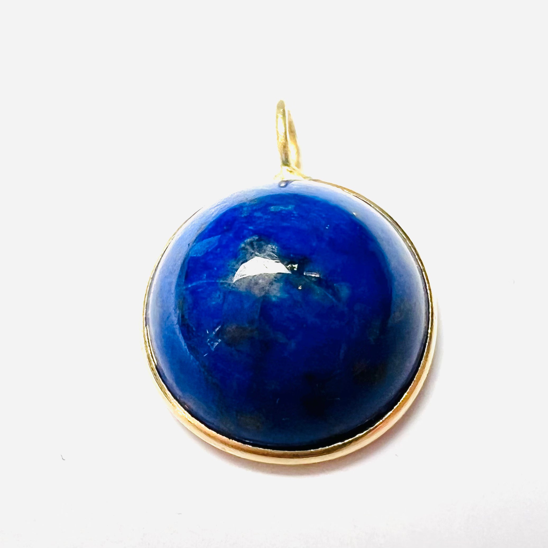 14k Lapis Yellow Gold Pendant Charm 17x12mm