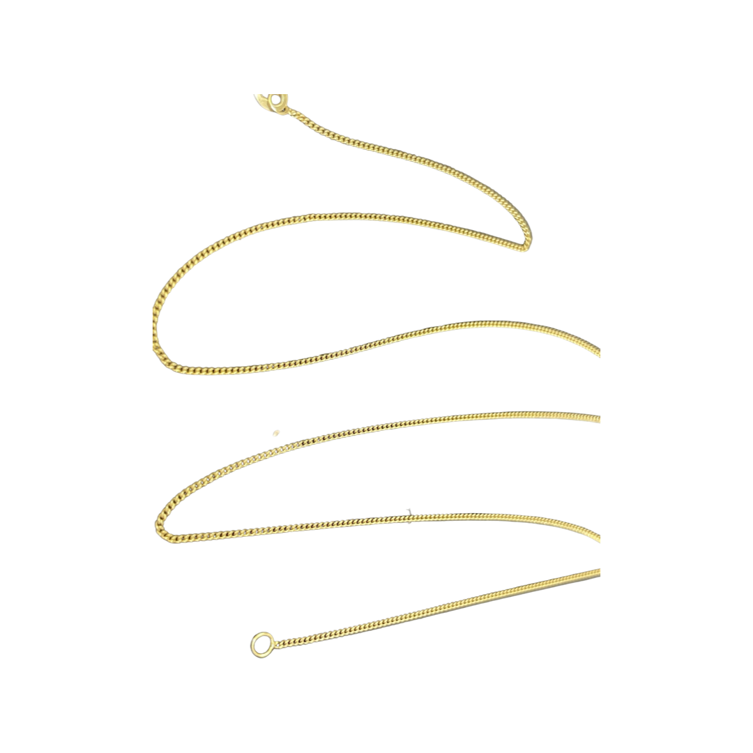 20” 1mm Solid 14K Yellow Gold Curb Chain Necklace