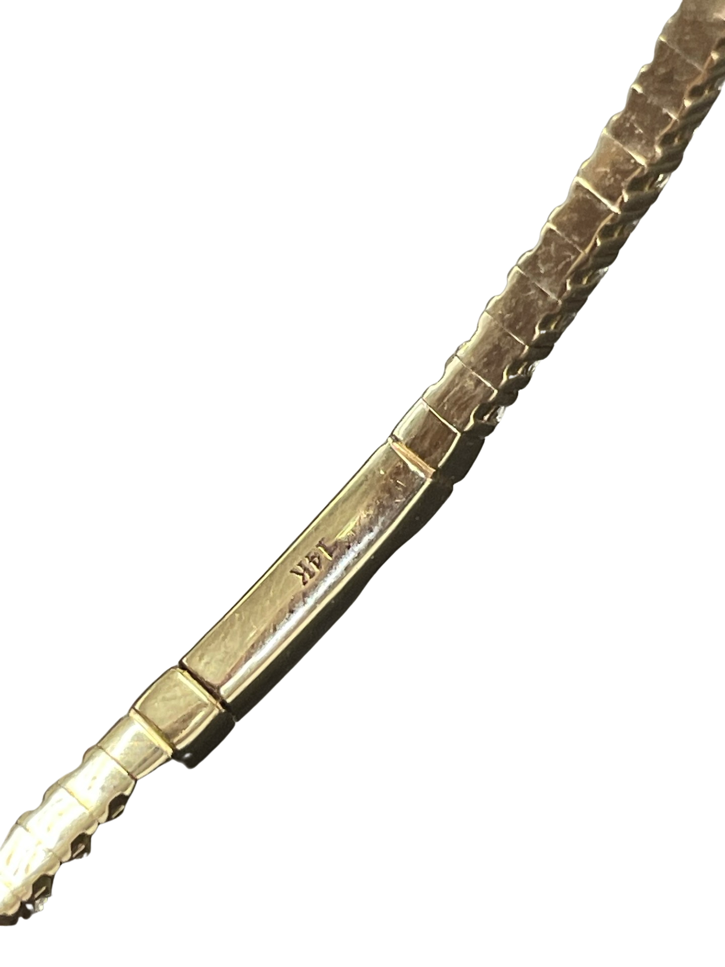 2.3CT Natural Diamond Solid 14K Yellow Gold Flexible Tennis Bracelet Bangle 7"