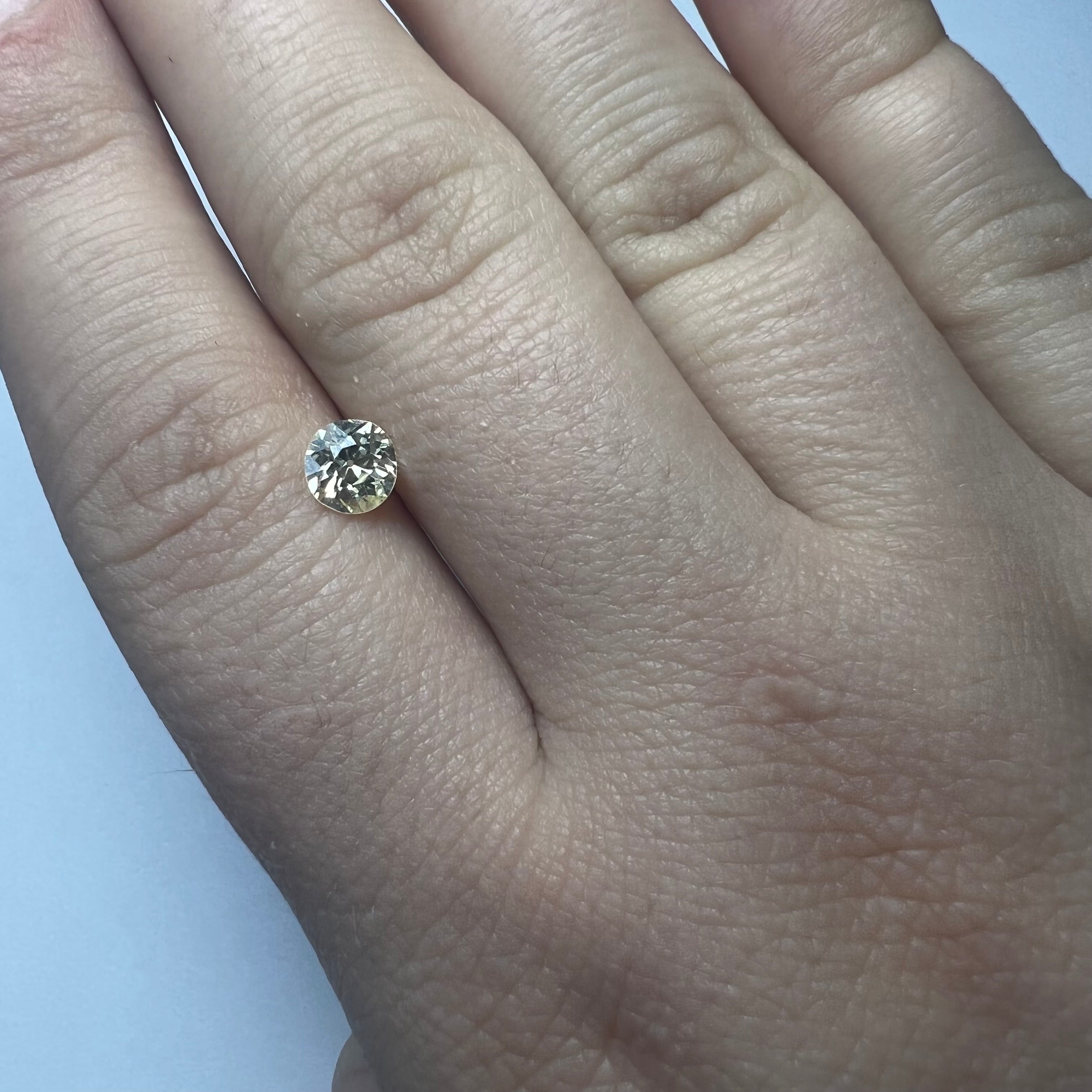 .65CT Old Mine Cut Diamond Fancy Yellow VS1 5.41x5.60x3.28mm Natural Earth mined