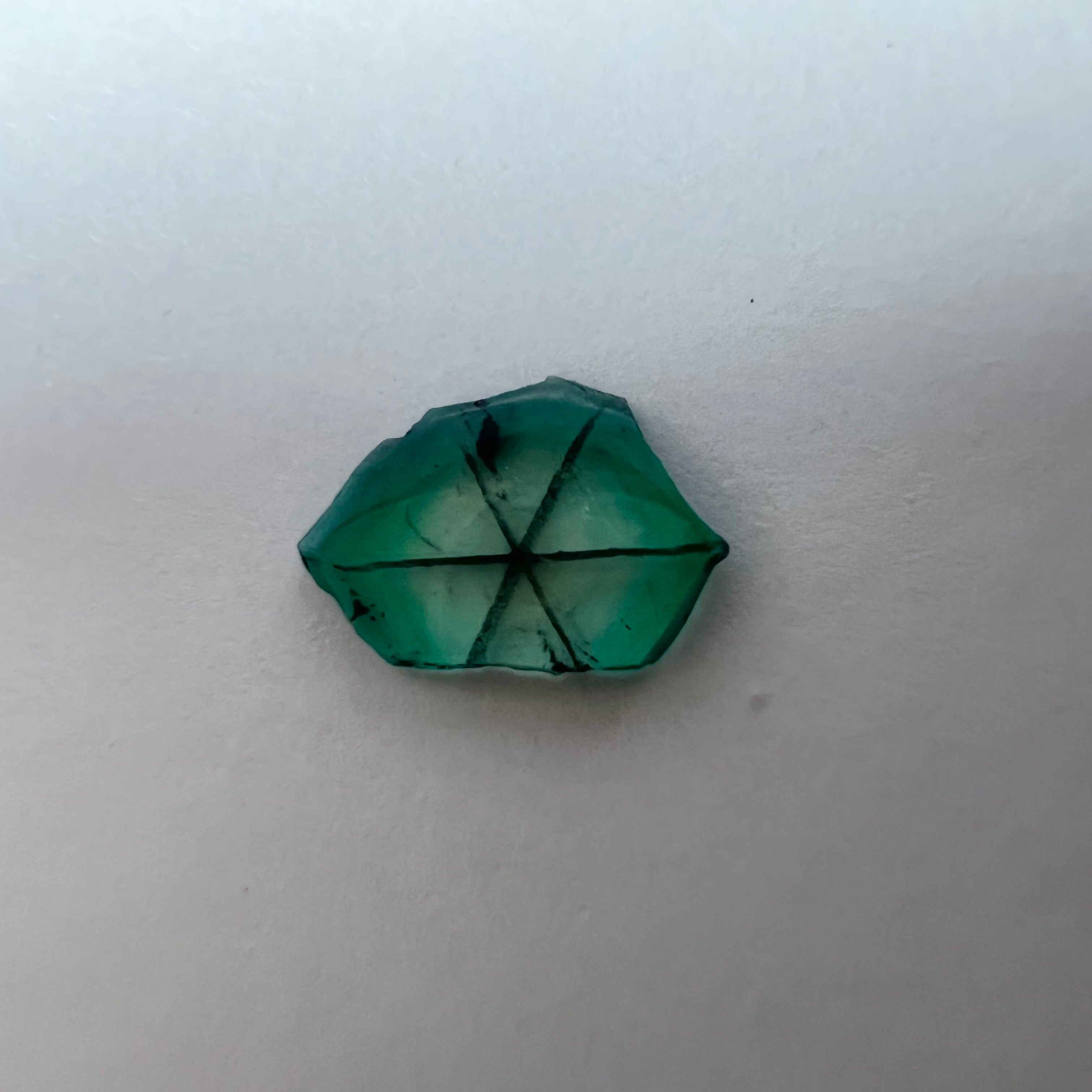 1.055CT Loose Natural Colombian Emerald Trapiche Cut 10.37x7.47x1.76mm