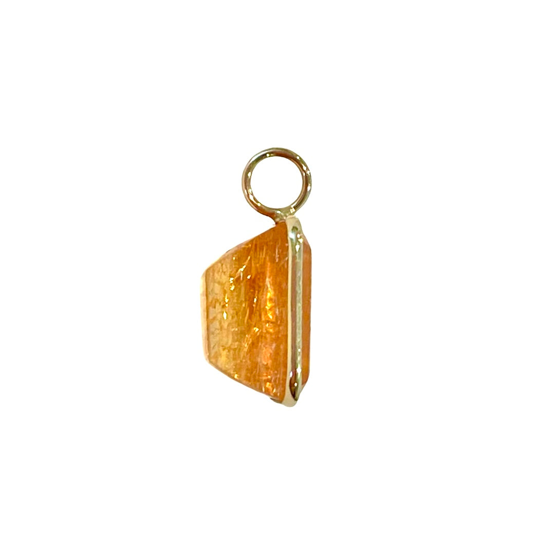 Natural Imperial Topaz 14K Yellow Gold Pendant Charm 16x9.5mm
