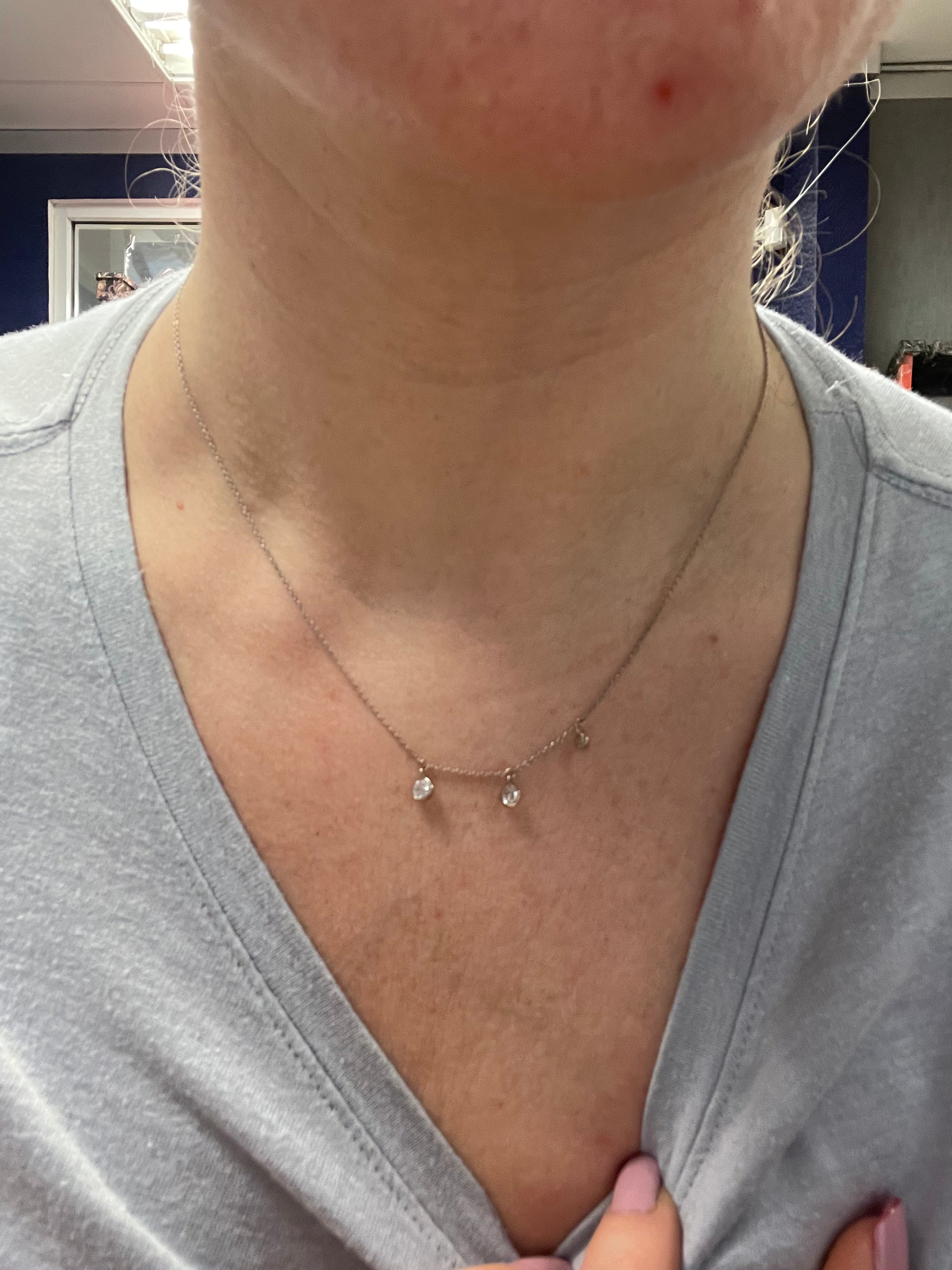 .40CT Diamond Dangle 14k White Gold Necklace