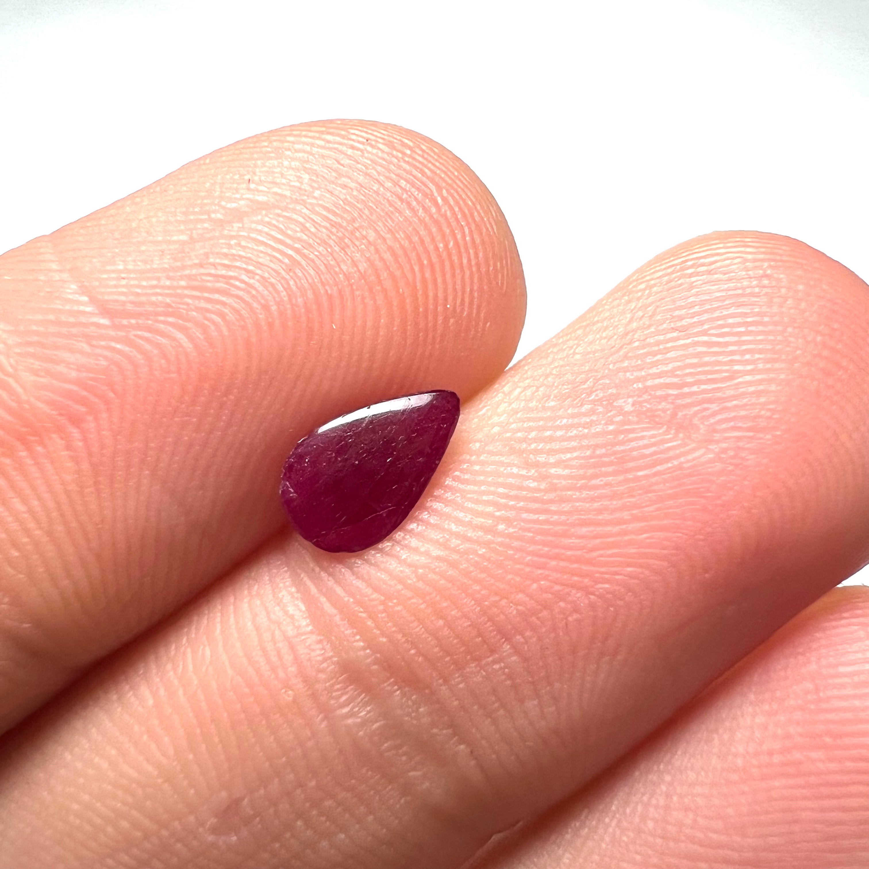 .89CTW Loose Natural Pear Ruby 7.5x4.2x2.2mm Earth mined Gemstone