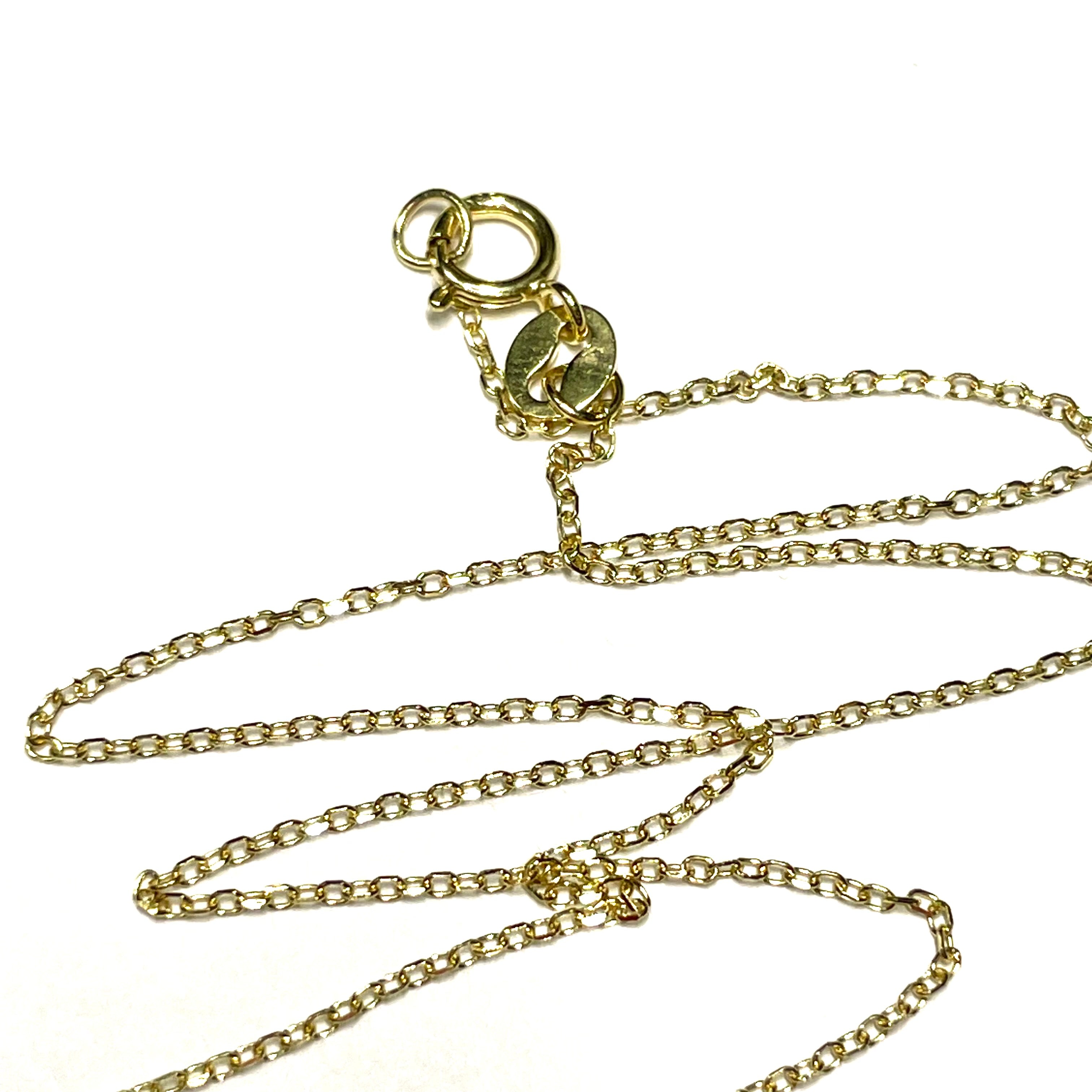 16" 14k Yellow Gold Five Emerald Necklace