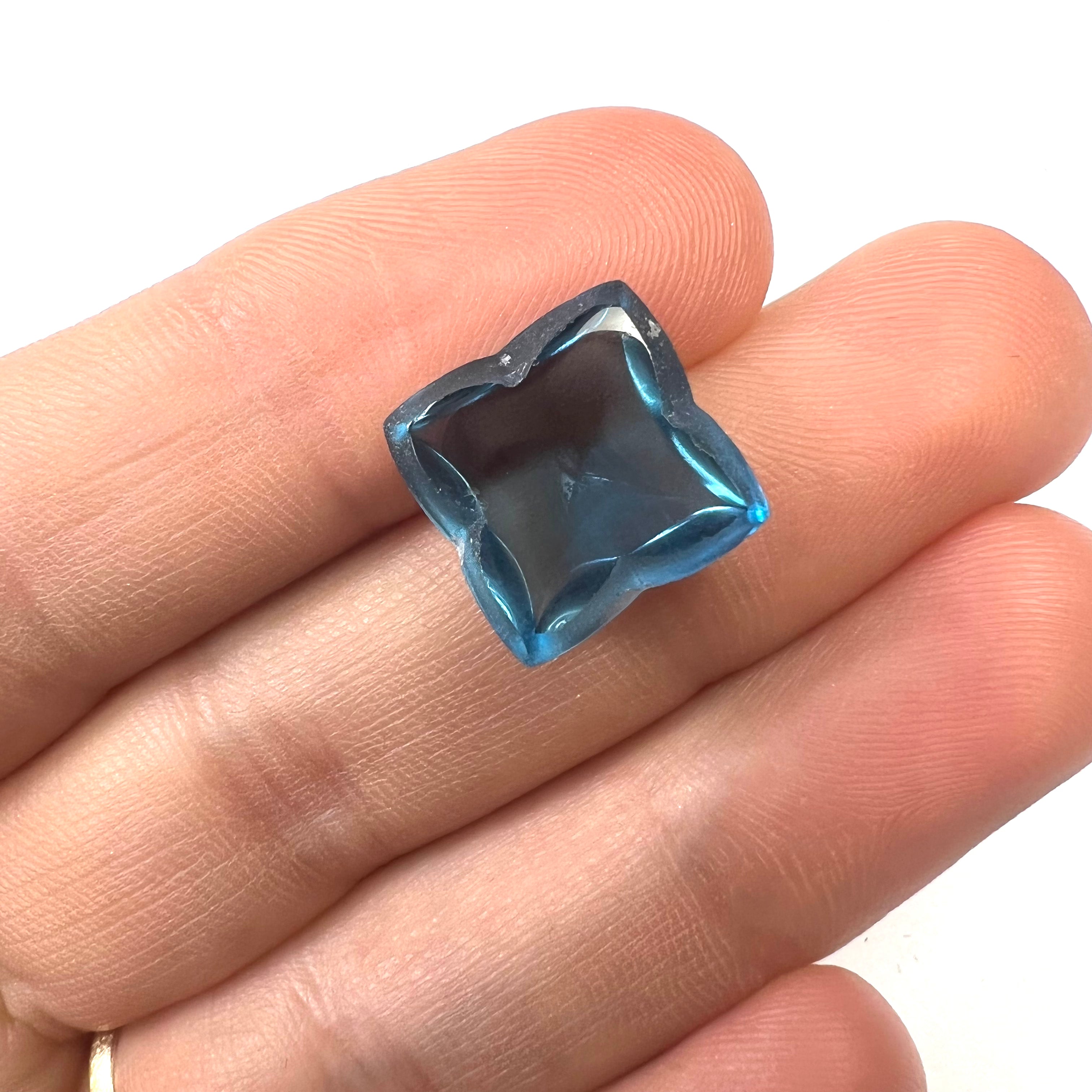 12.98CTW Loose Natural Cabochon Clover Topaz 13x7mm Earth mined Gemstone