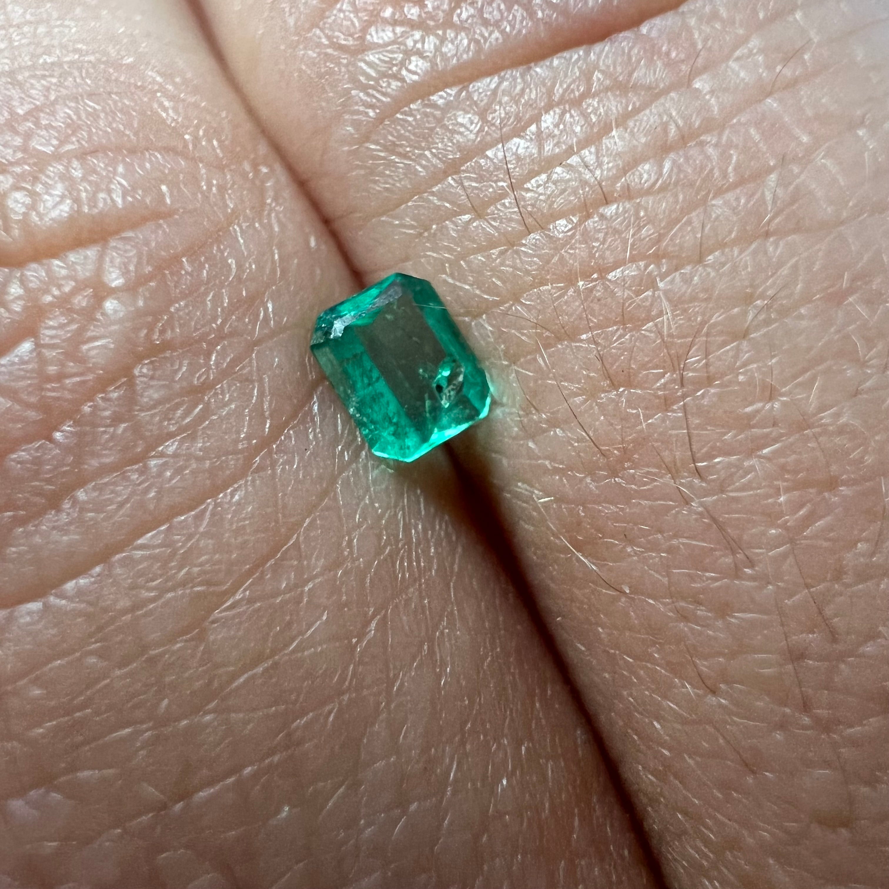 .23CT Loose Natural Colombian Emerald Cut 4.26x3.50x1.88mm Earth mined Gemstone