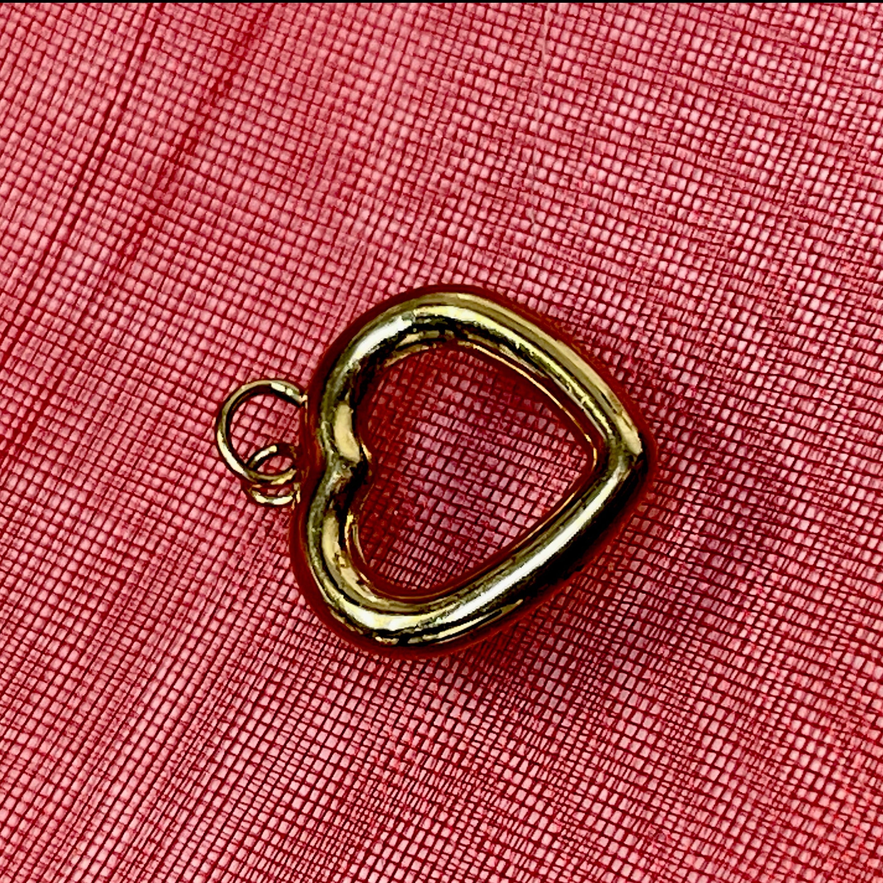 14K Yellow Gold Puffy Heart Pendant Charm
