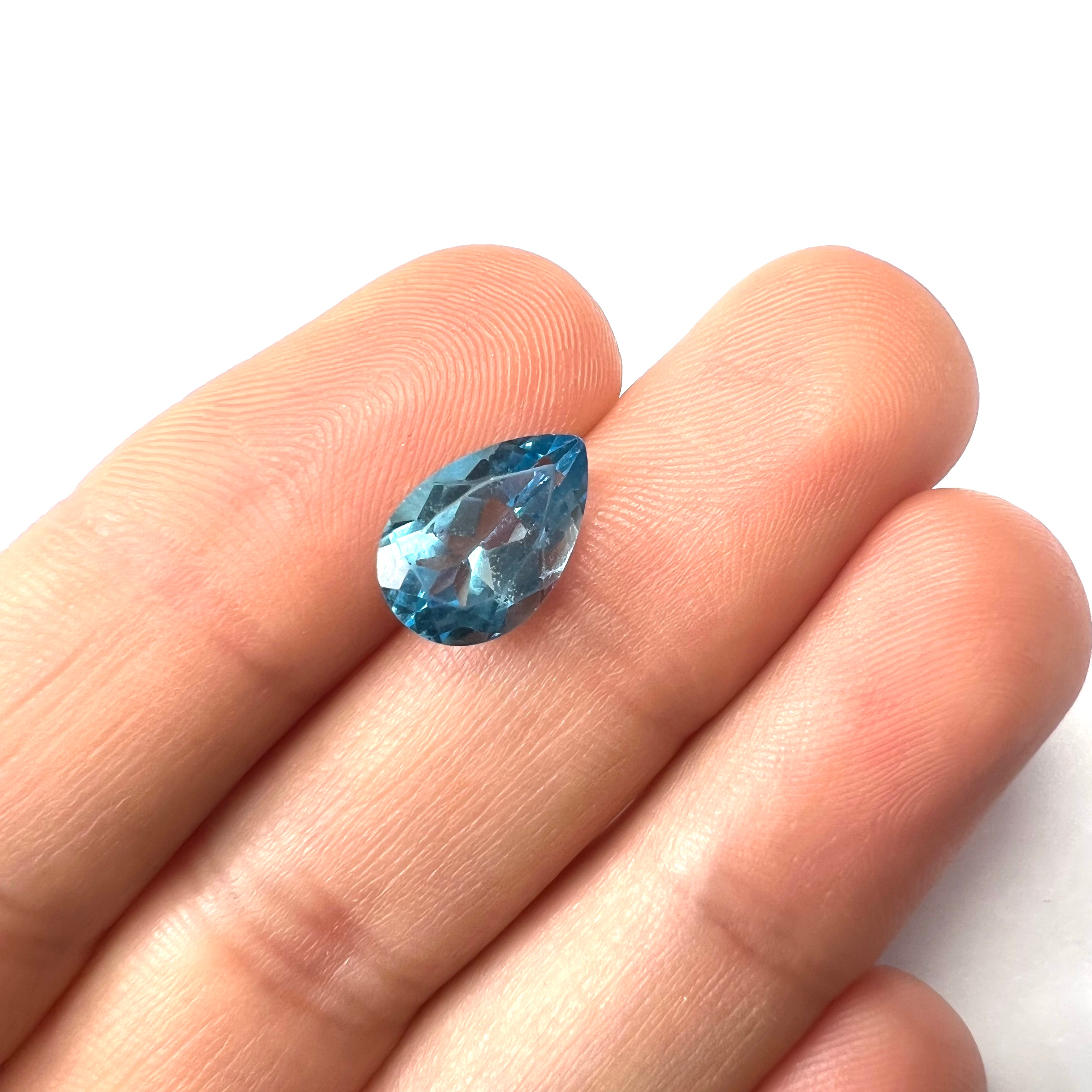 3.7CTW Loose Natural Pear Cut Topaz 12x6x5.5mm Earth mined Gemstone