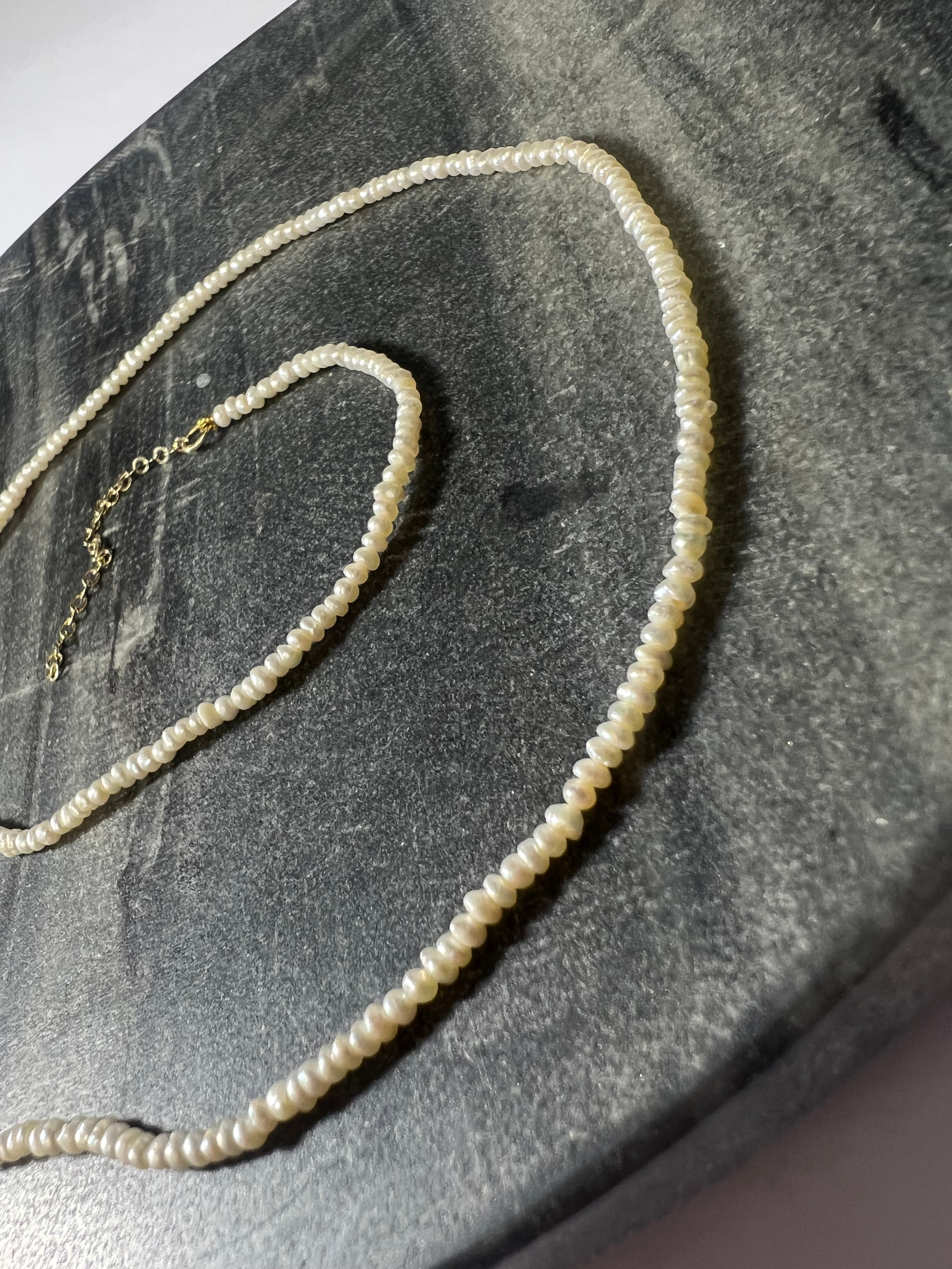 Seed Pearl 16" 14K Yellow Gold Necklace