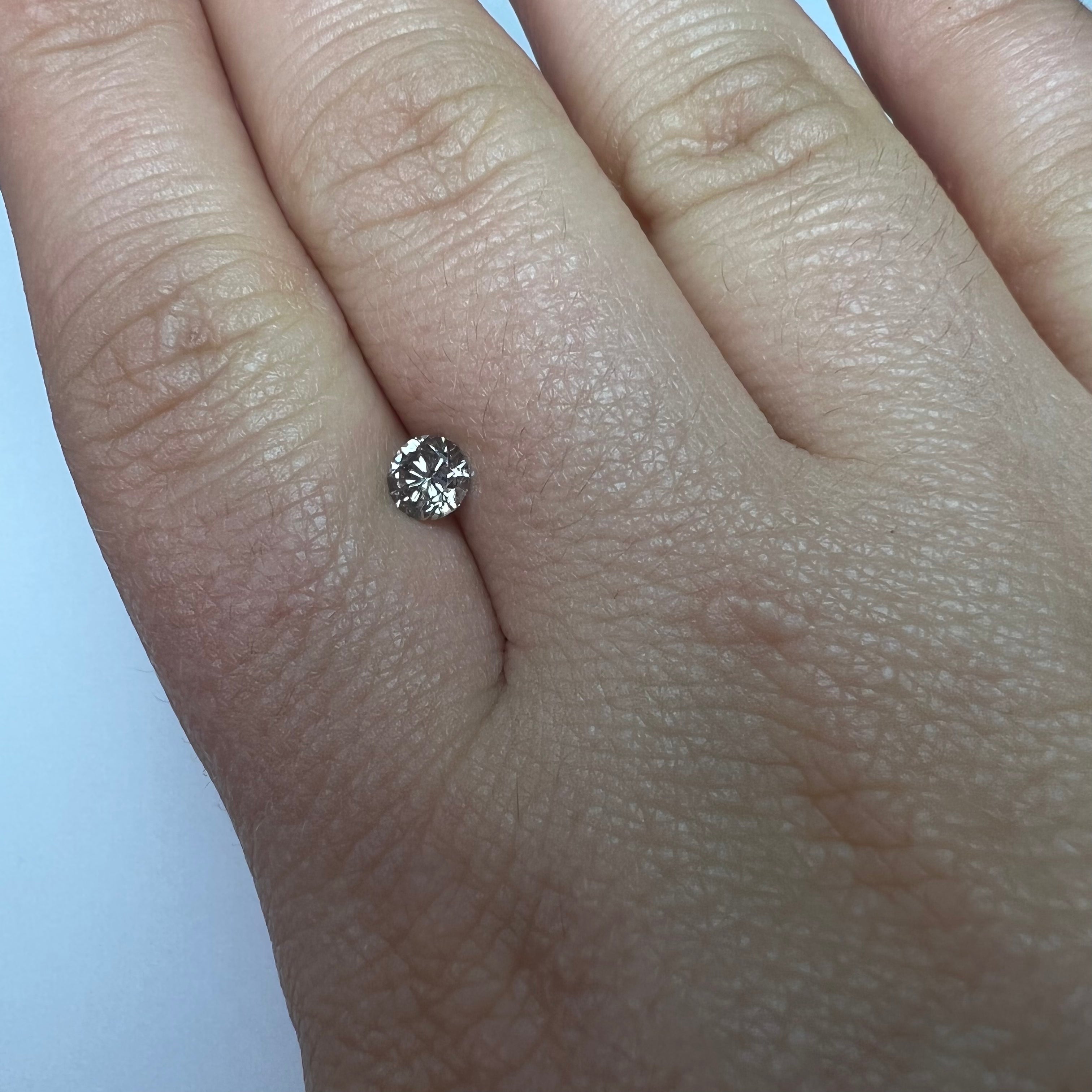 .51CT Round Brilliant Diamond Fancy Pinkish Brown I1 4.83x4.90x3.22mm Natural Ea