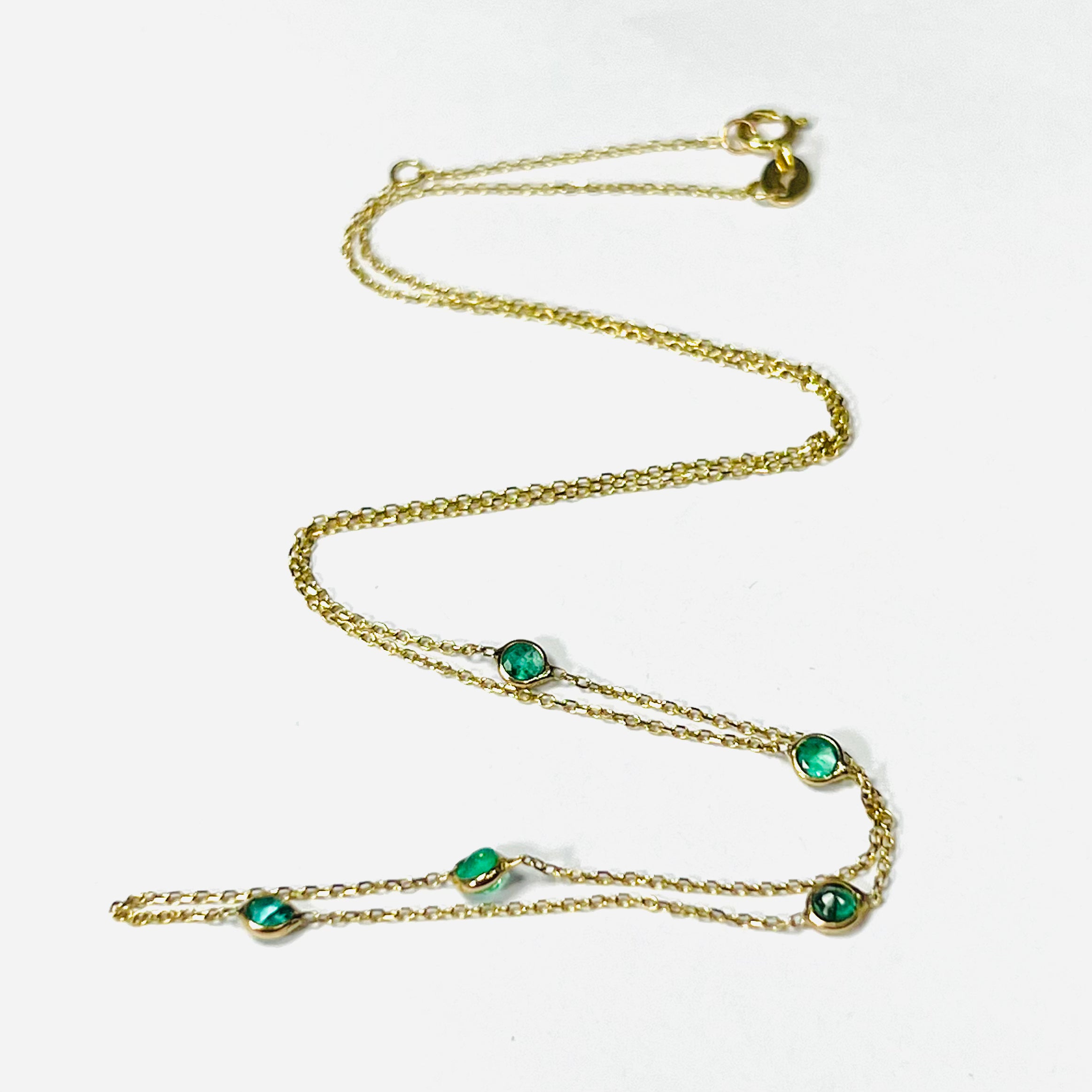 Emeralds By The Yard 14K Yellow Gold Necklace