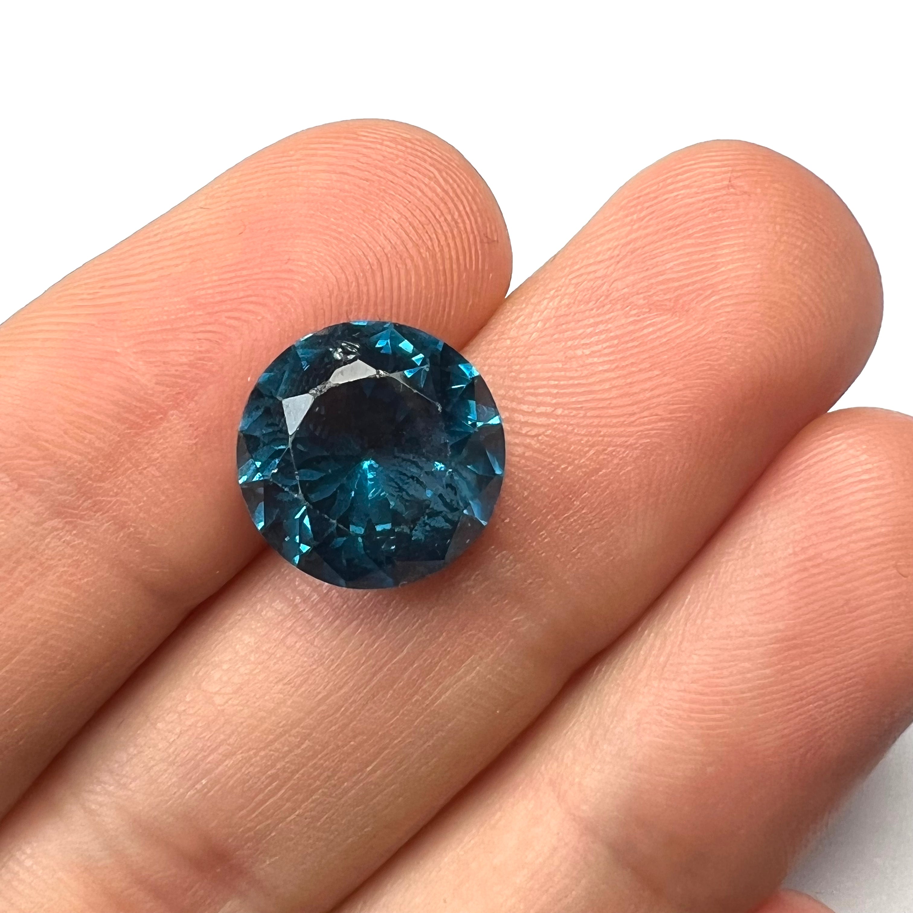 7.3CTW Loose Natural Round Cut Topaz 13x7.35mm Earth mined Gemstone