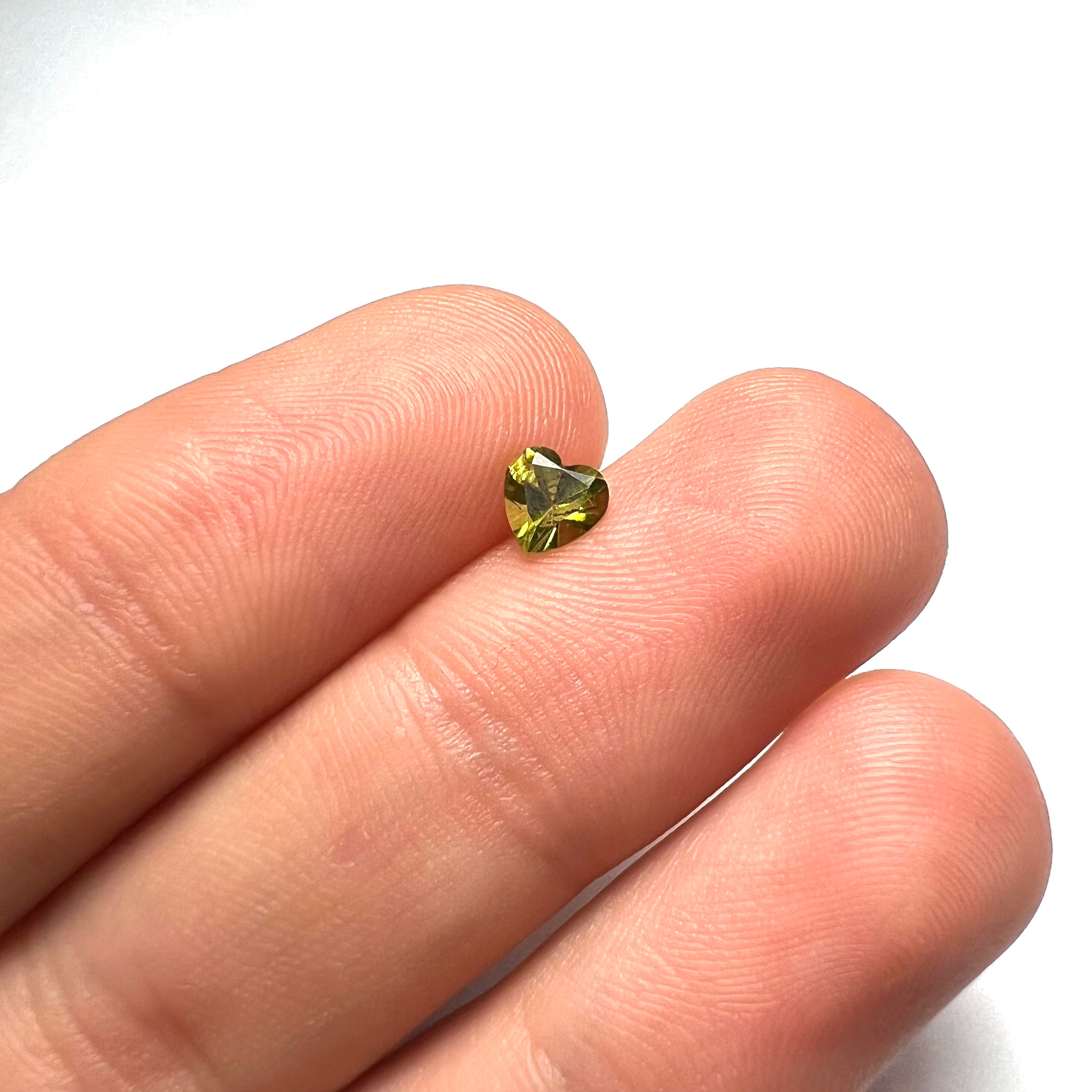 .46CT Loose Natural Heart Cut Peridot 5x3mm Earth mined Gemstone