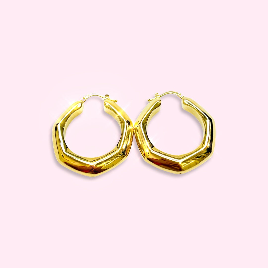 14K Yellow Gold Hoops
