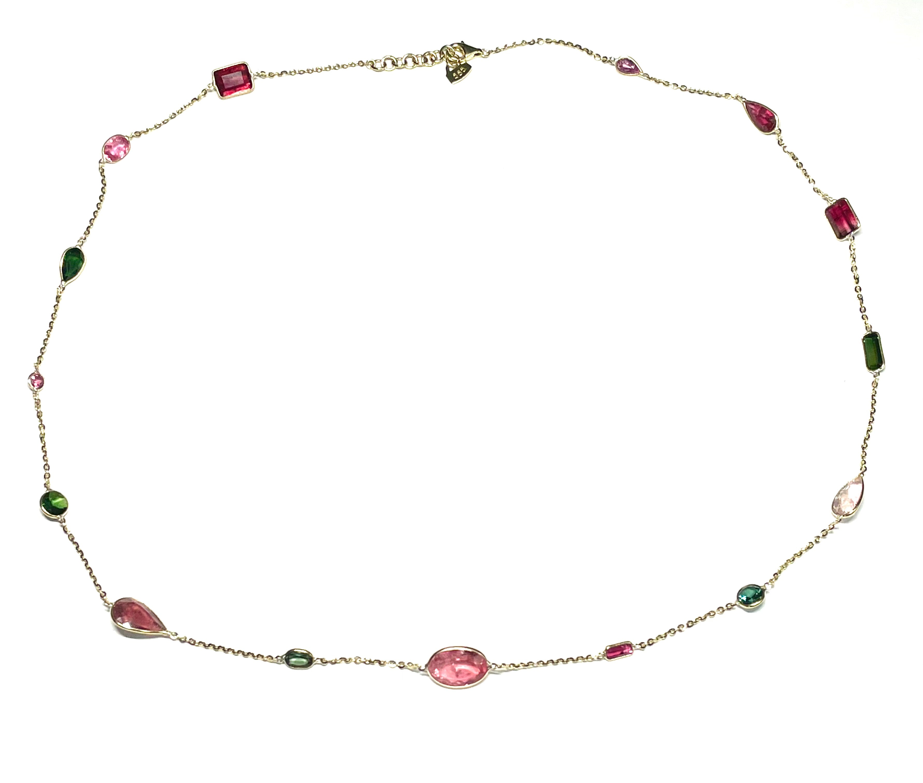 Tourmaline 14K Yellow Gold Necklace