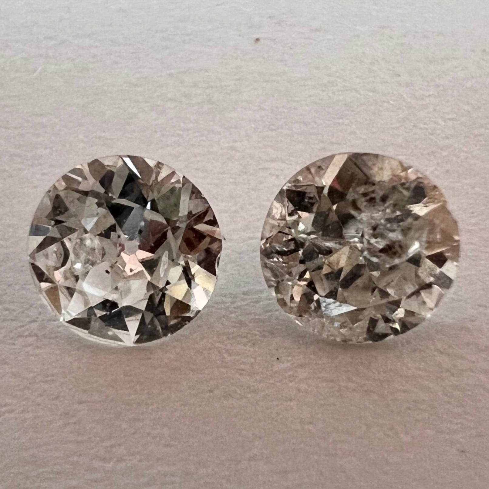.58CTW Old Mine Cut Diamond J Color I1 4.30mm Natural Earth mined