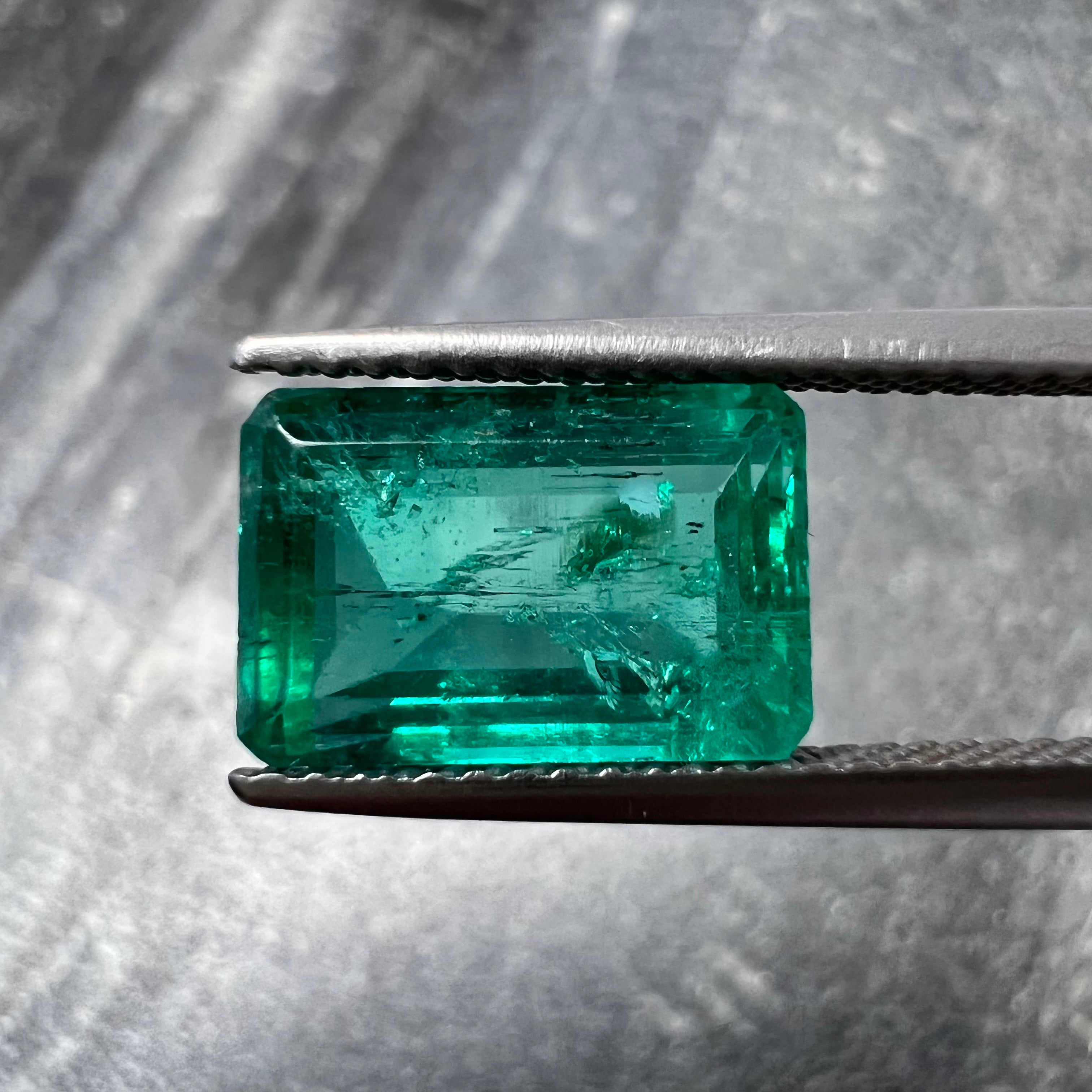 3.73CT Loose Natural Colombian Emerald Octagonal Step Cut 11.22x7.42x5.17mm