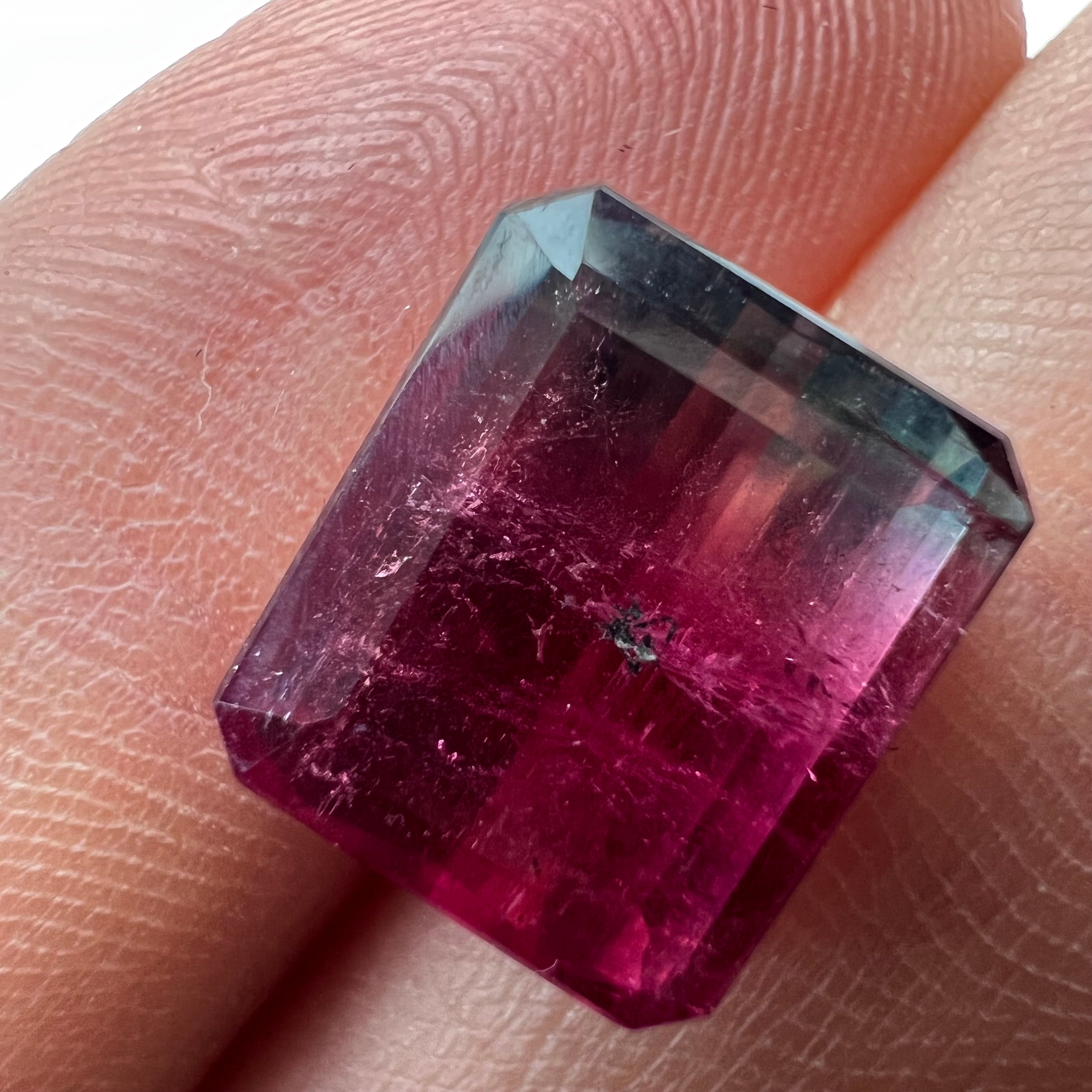 6.45CTW Natural Emerald Cut Tourmaline 11.46x9.71mm Earth mined Gemstone