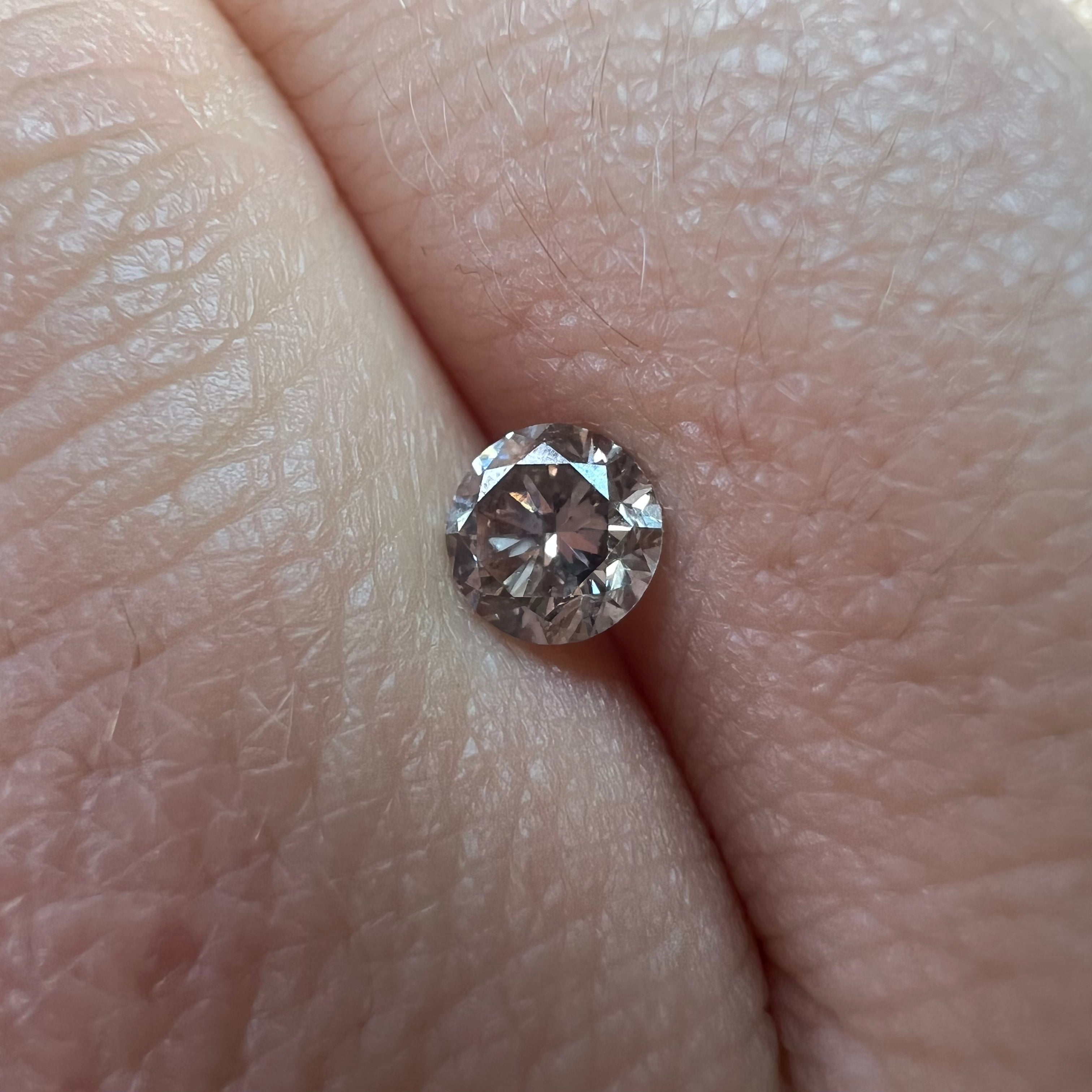 .51CT Round Brilliant Diamond Fancy Pinkish Brown I1 4.83x4.90x3.22mm Natural Ea