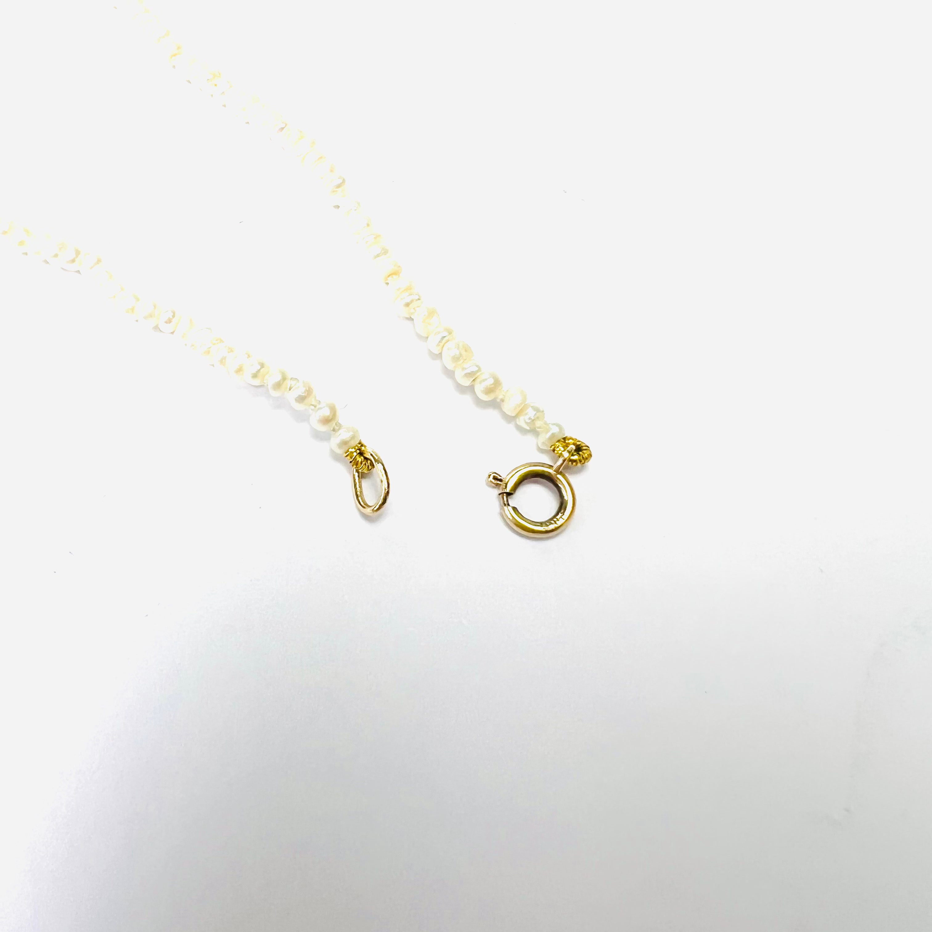Seed Pearl Rainbow Sapphire Dangle Necklace 15.5"