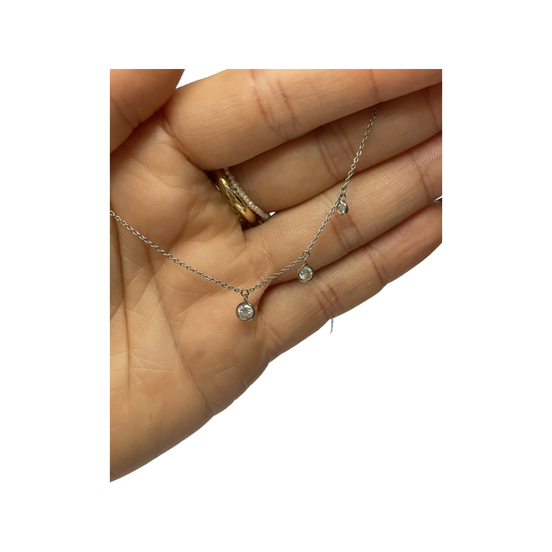 .40CT Diamond Dangle 14k White Gold Necklace