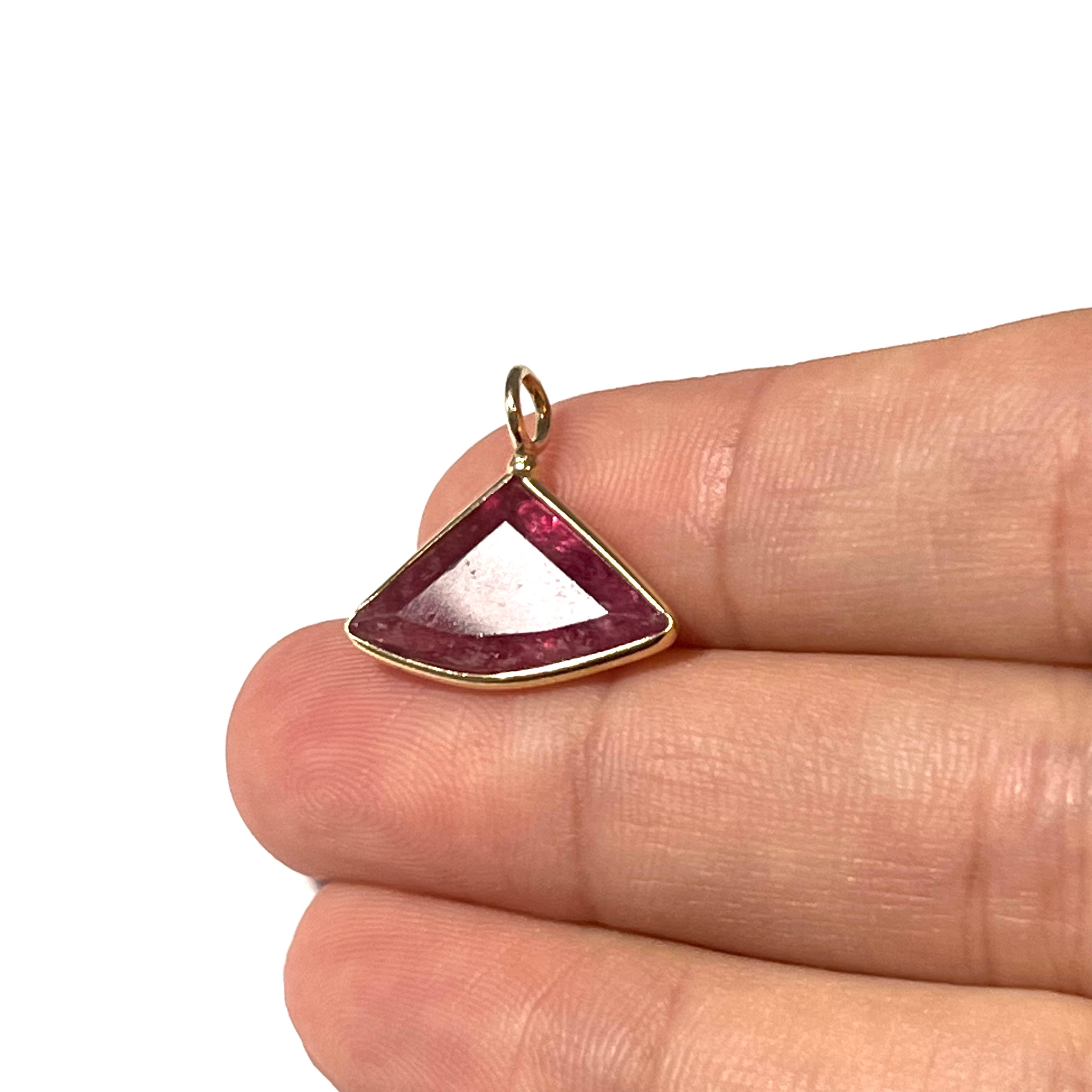 4CT Pink Tourmaline Triangle charm