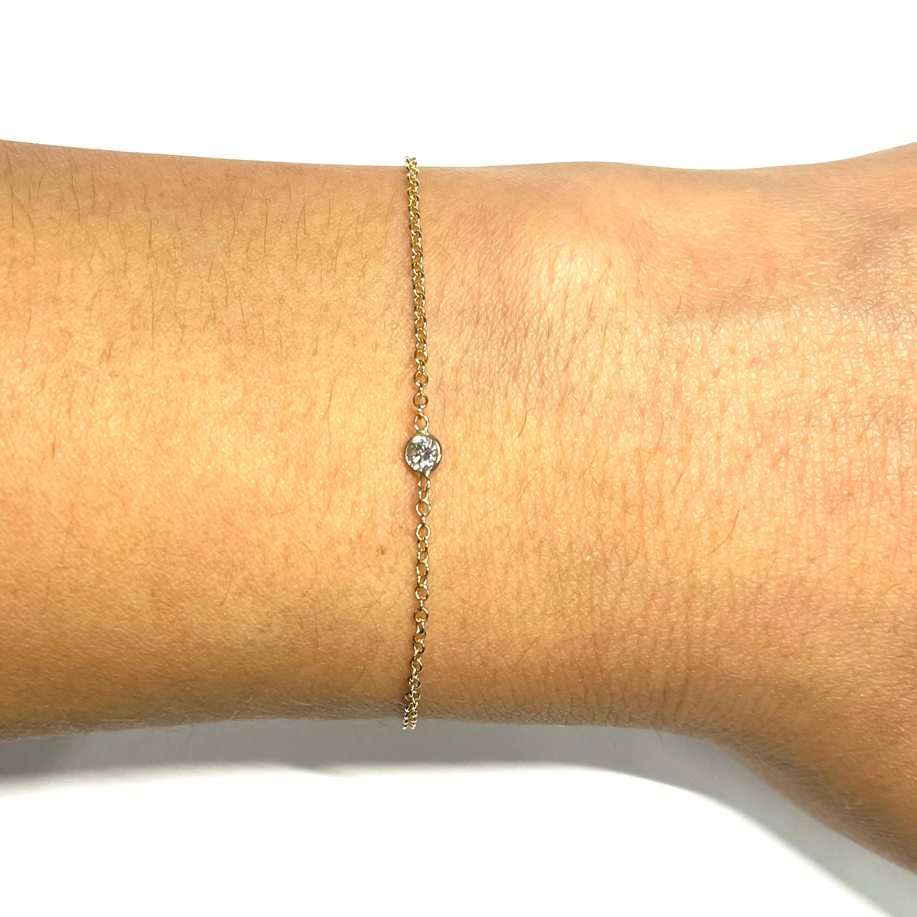 .15CT Diamond Bracelet in Solid 14k Yellow Gold 7.5"